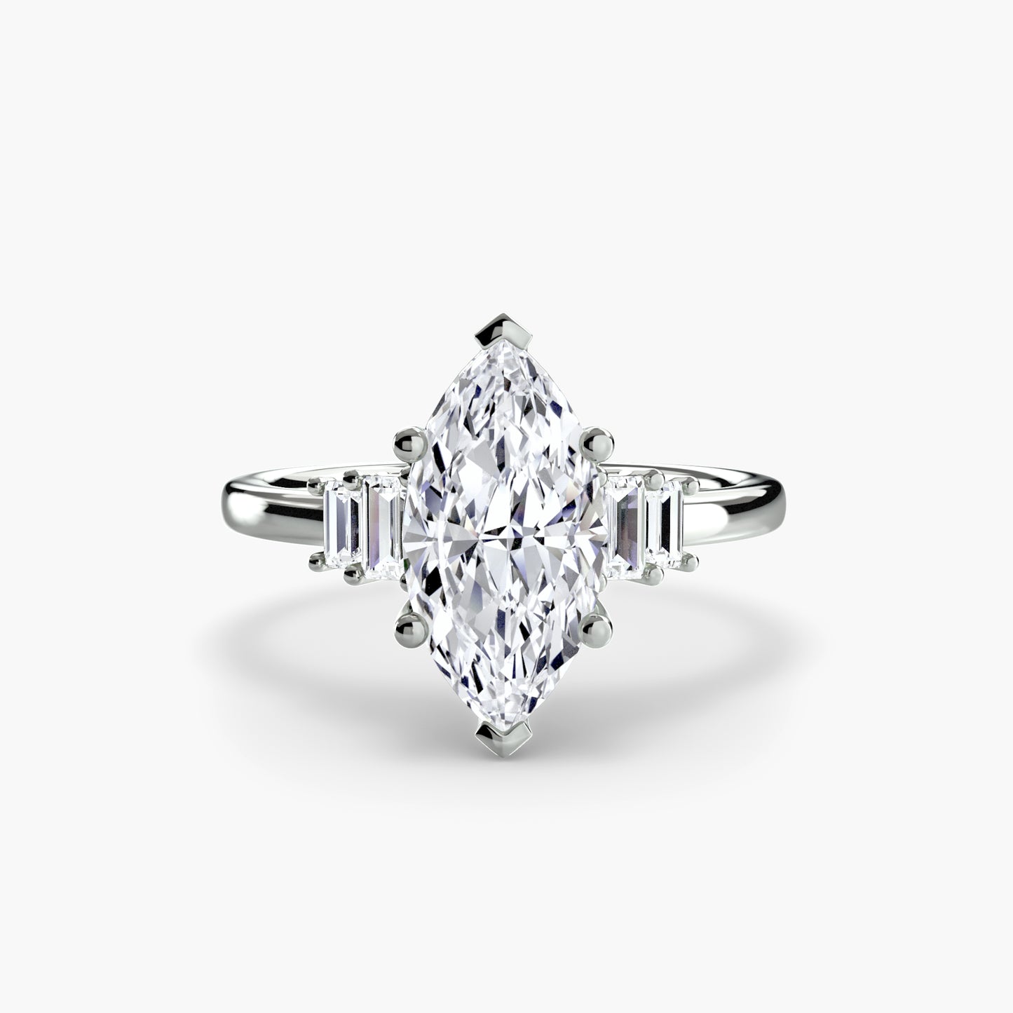 The "Gwendolyn" Solitaire with Baguette Accents