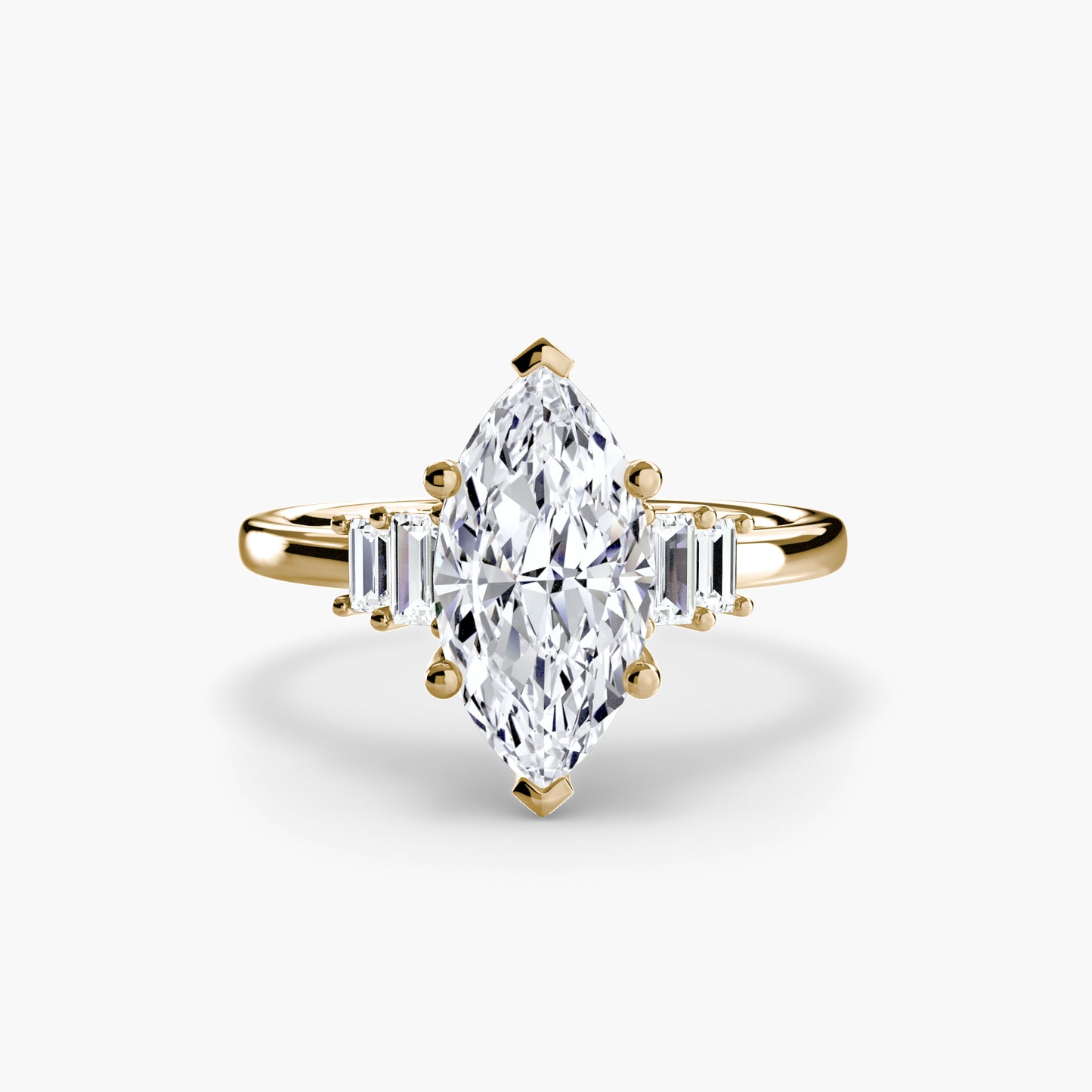 The "Gwendolyn" Solitaire with Baguette Accents