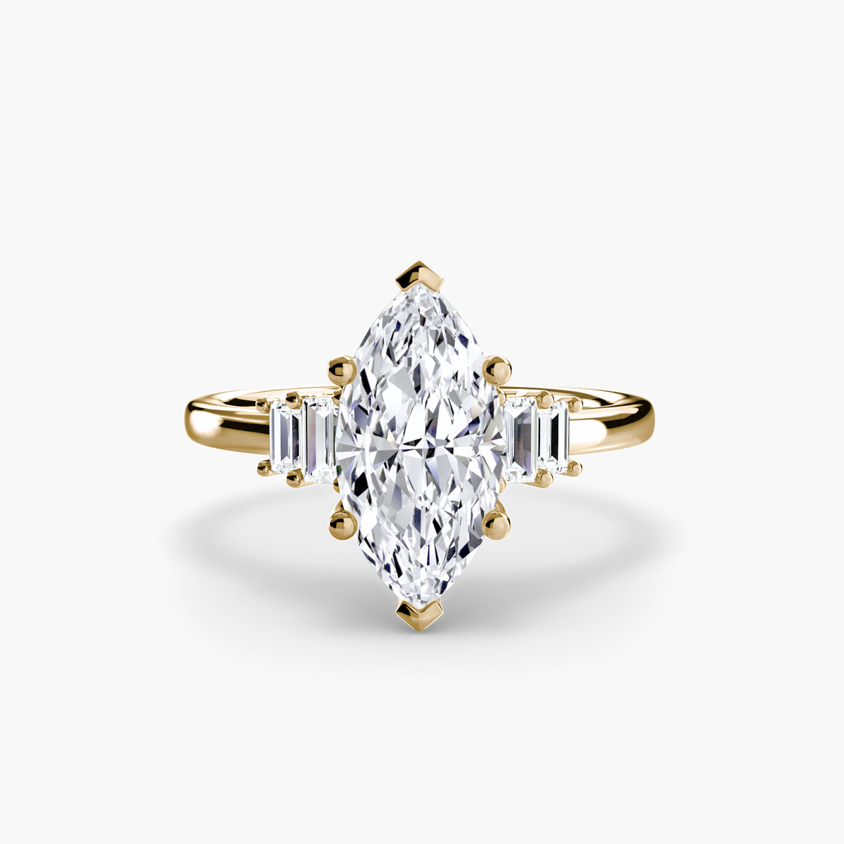 The "Gwendolyn" Solitaire with Baguette Accents