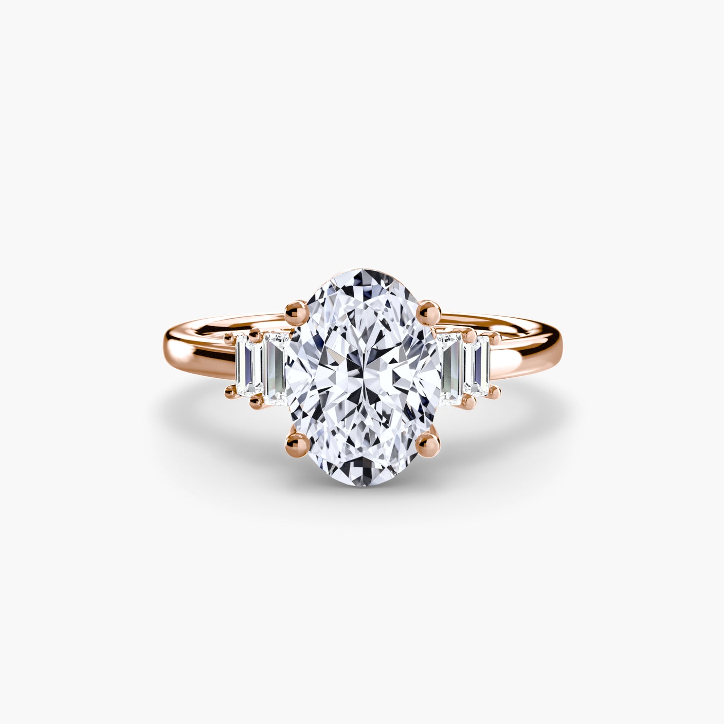 The "Gwendolyn" Solitaire with Baguette Accents
