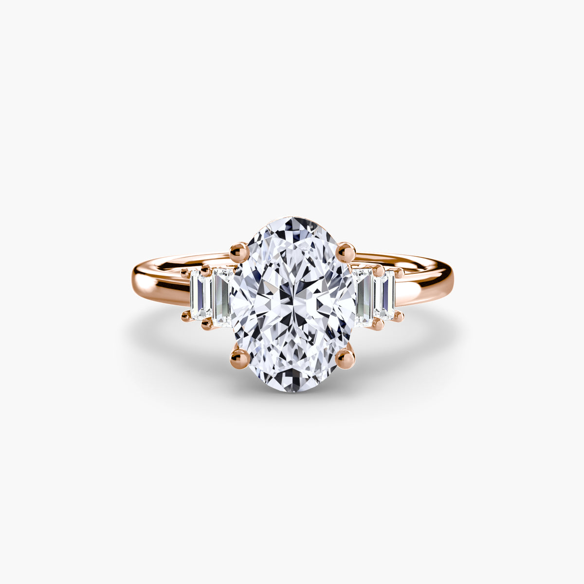 The "Gwendolyn" Solitaire with Baguette Accents