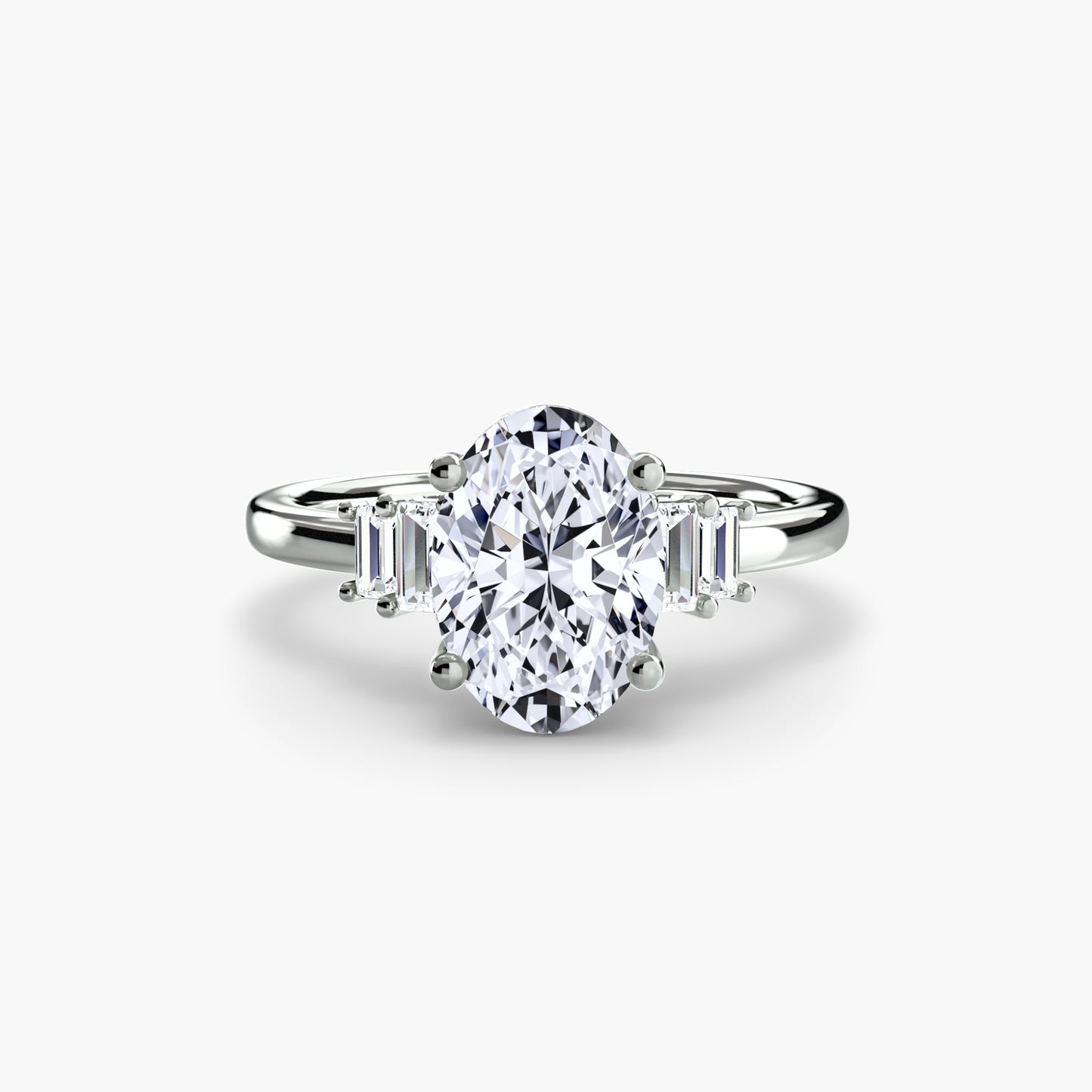 The "Gwendolyn" Solitaire with Baguette Accents