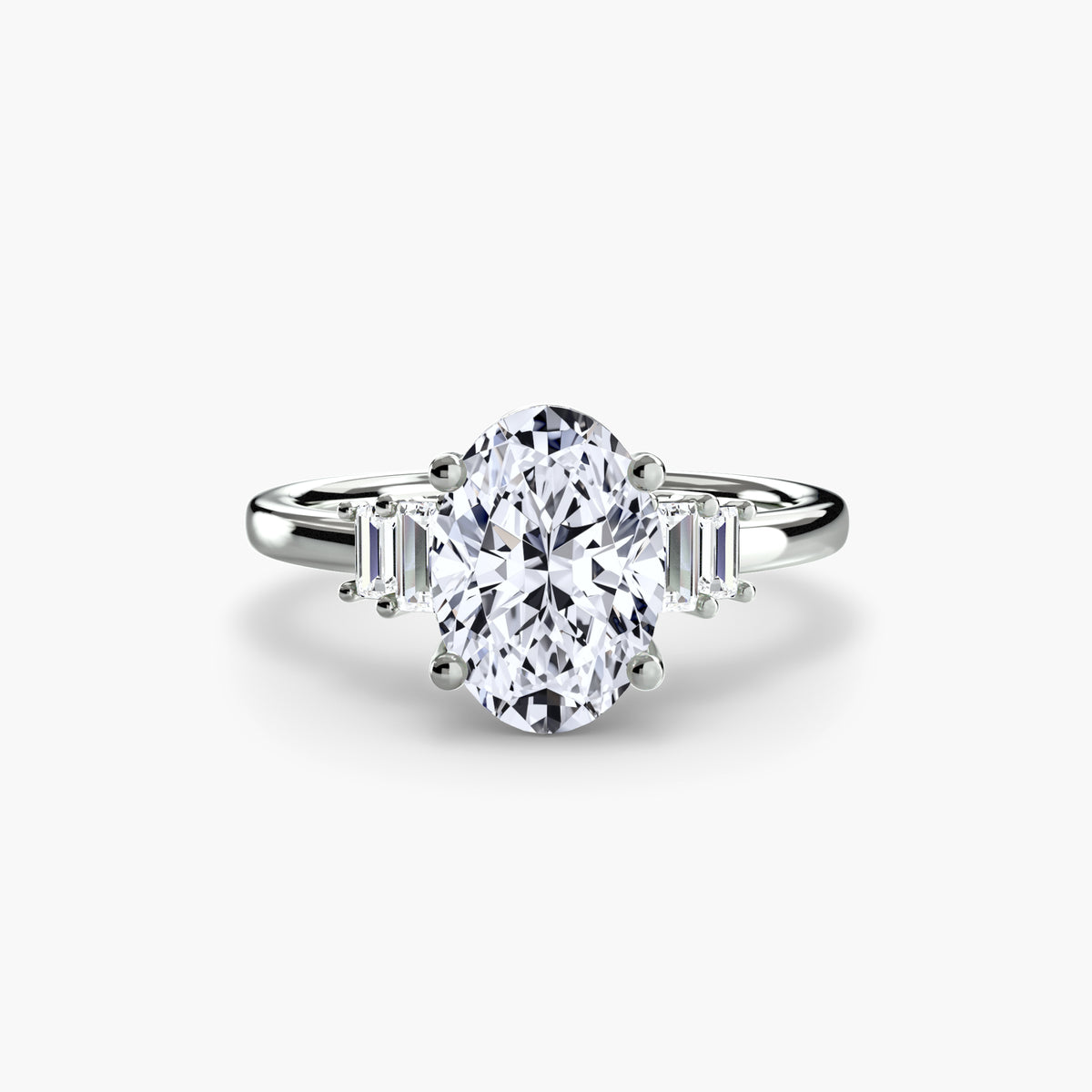 The "Gwendolyn" Solitaire with Baguette Accents