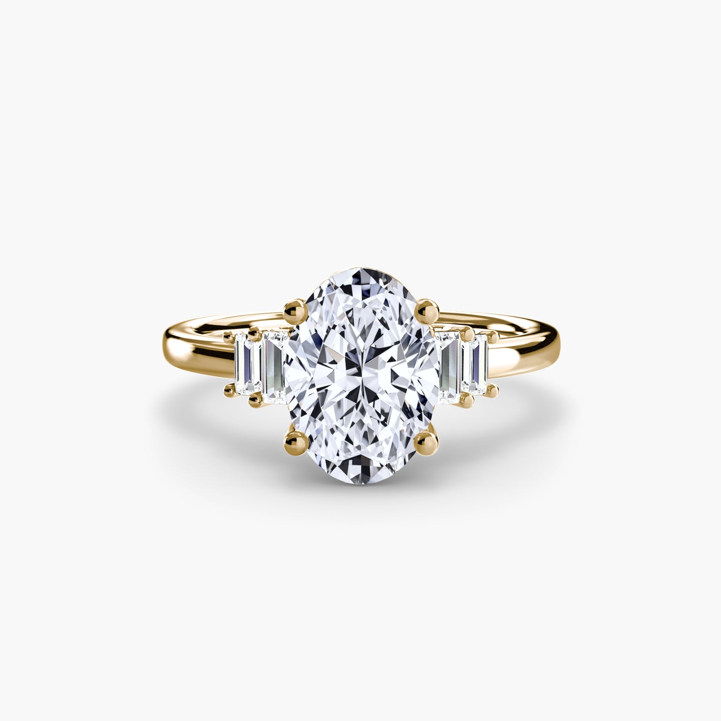 The "Gwendolyn" Solitaire with Baguette Accents
