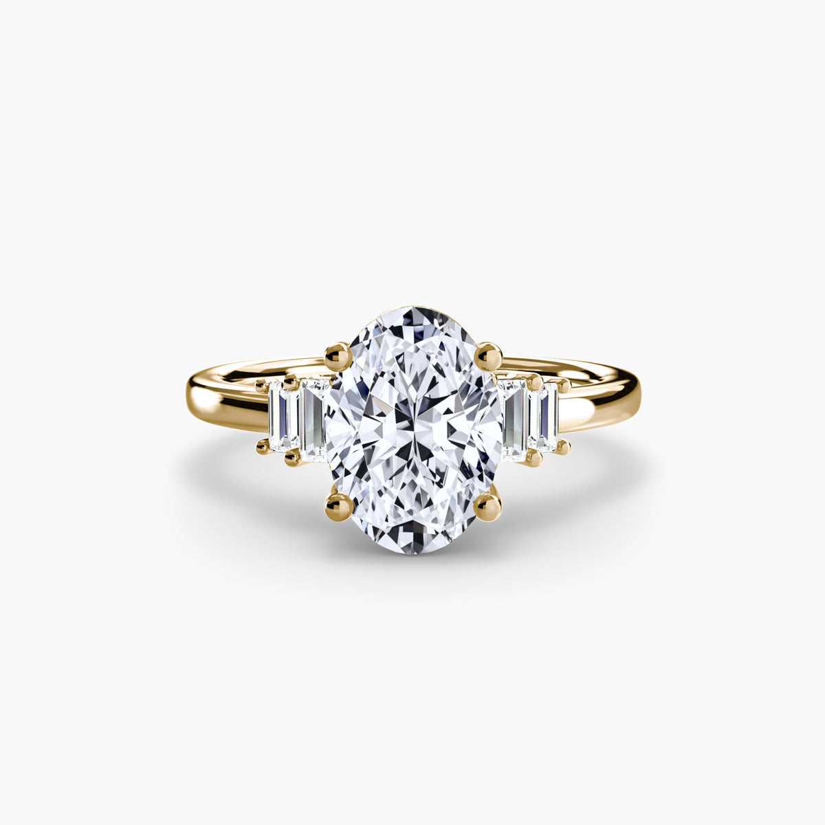 The "Gwendolyn" Solitaire with Baguette Accents
