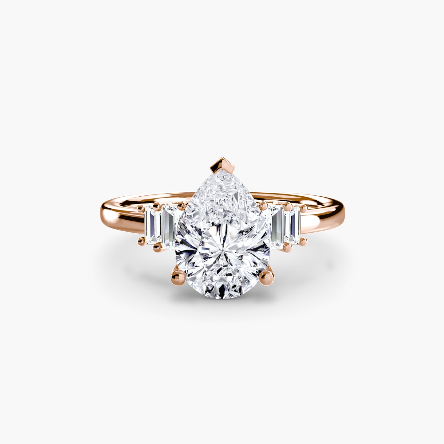 The "Gwendolyn" Solitaire with Baguette Accents