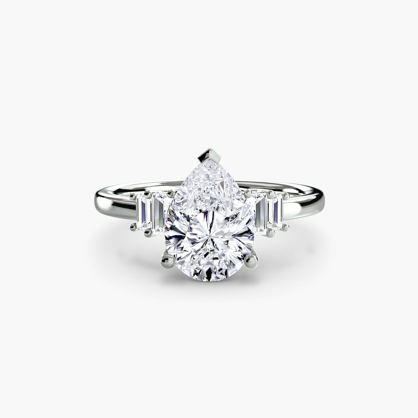 The "Gwendolyn" Solitaire with Baguette Accents