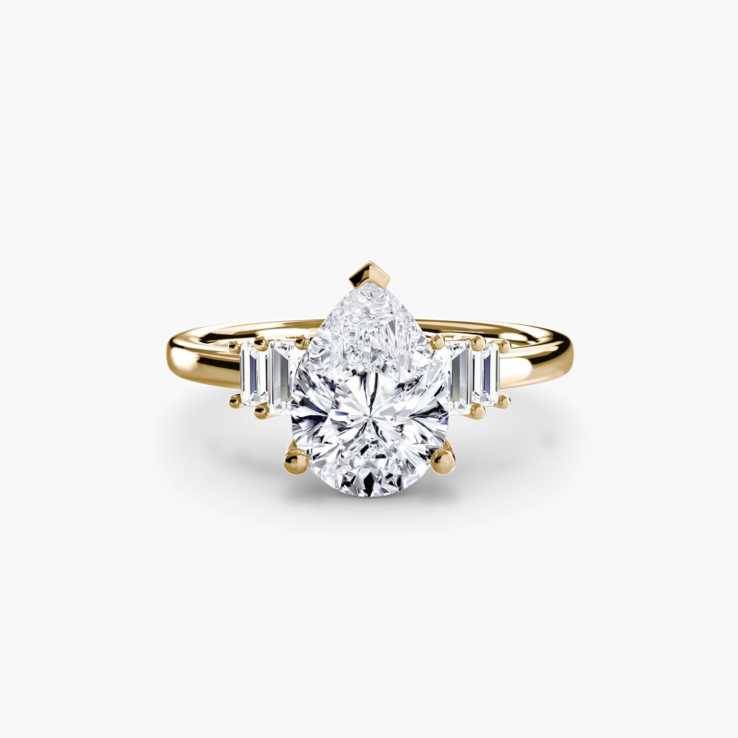 The "Gwendolyn" Solitaire with Baguette Accents