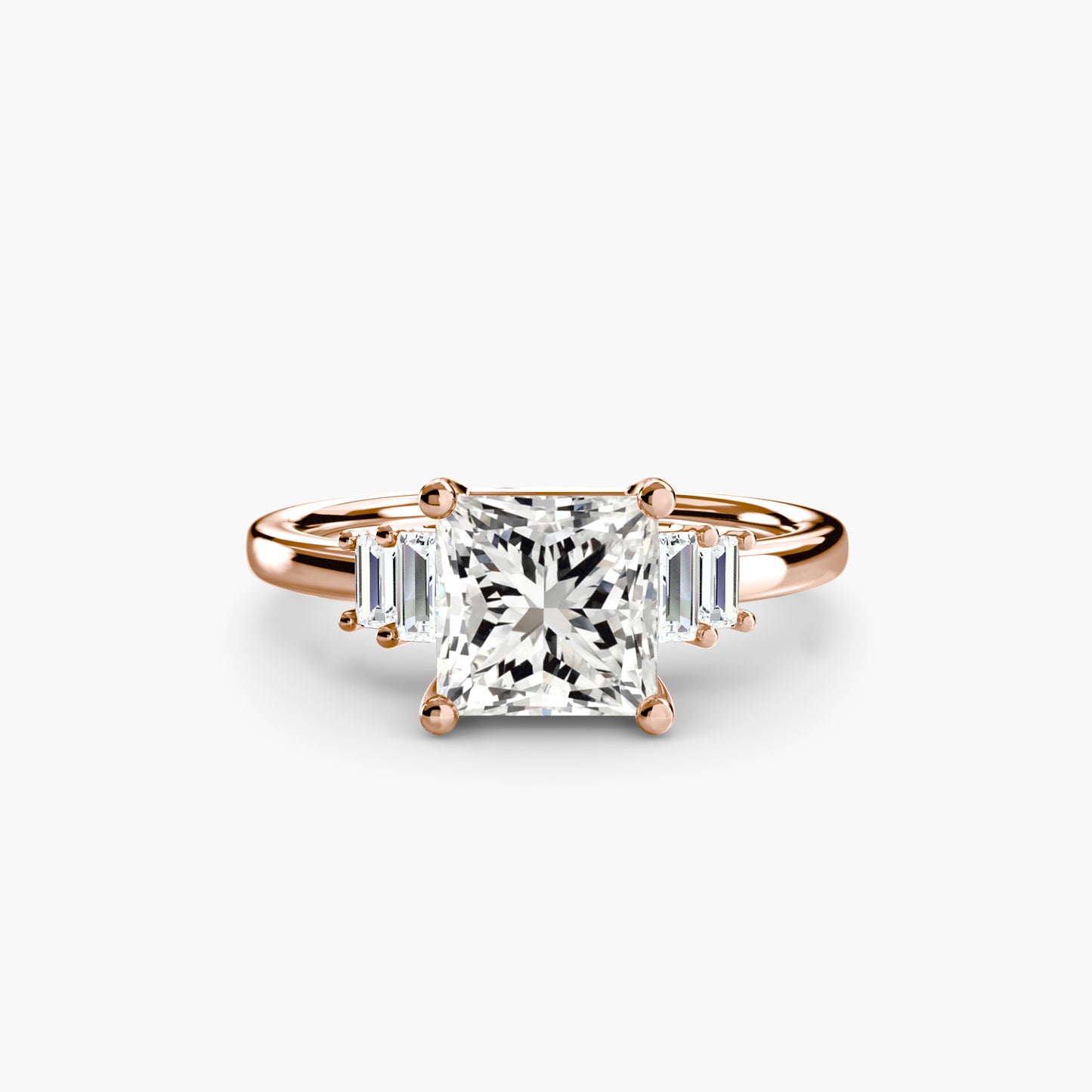 The "Gwendolyn" Solitaire with Baguette Accents
