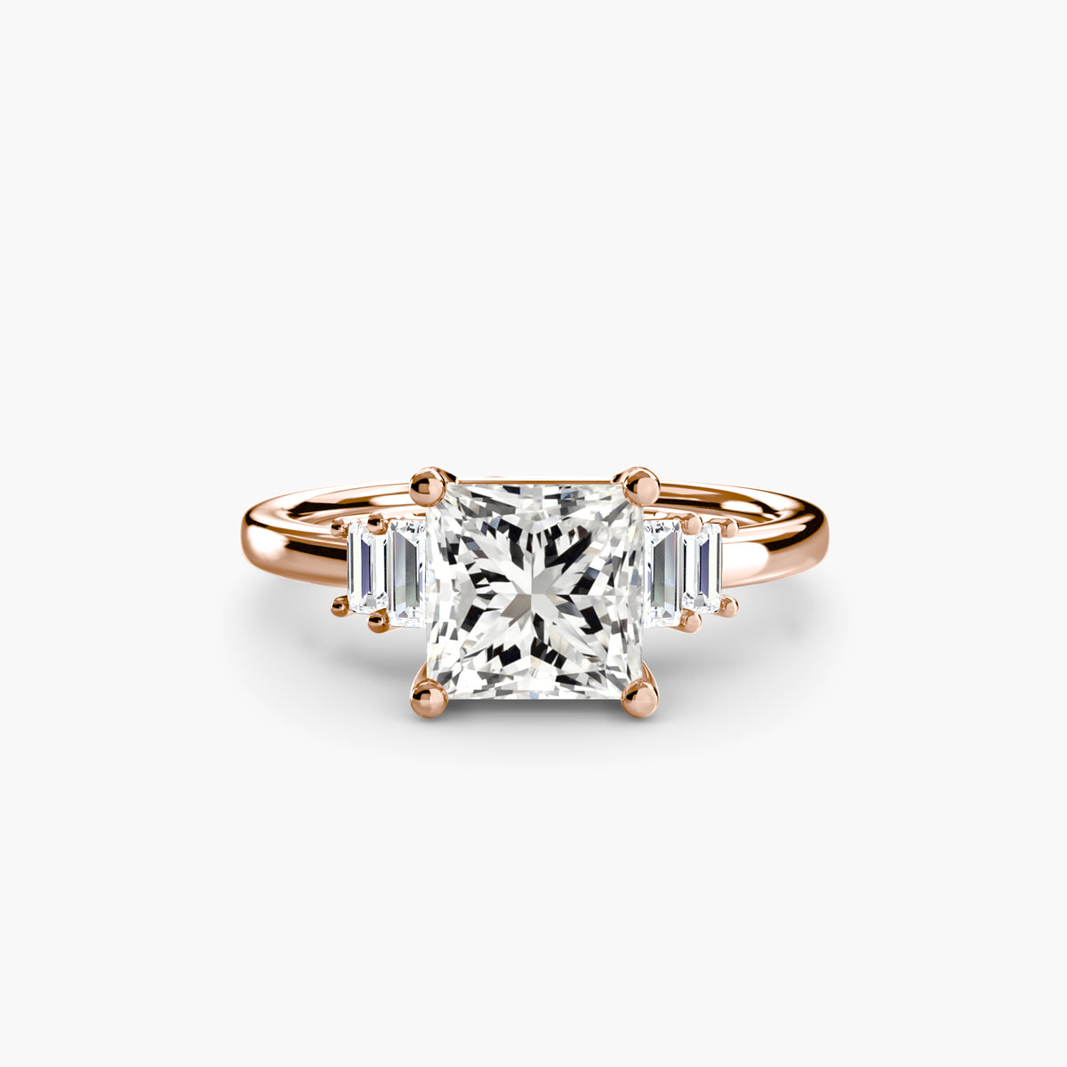 The "Gwendolyn" Solitaire with Baguette Accents