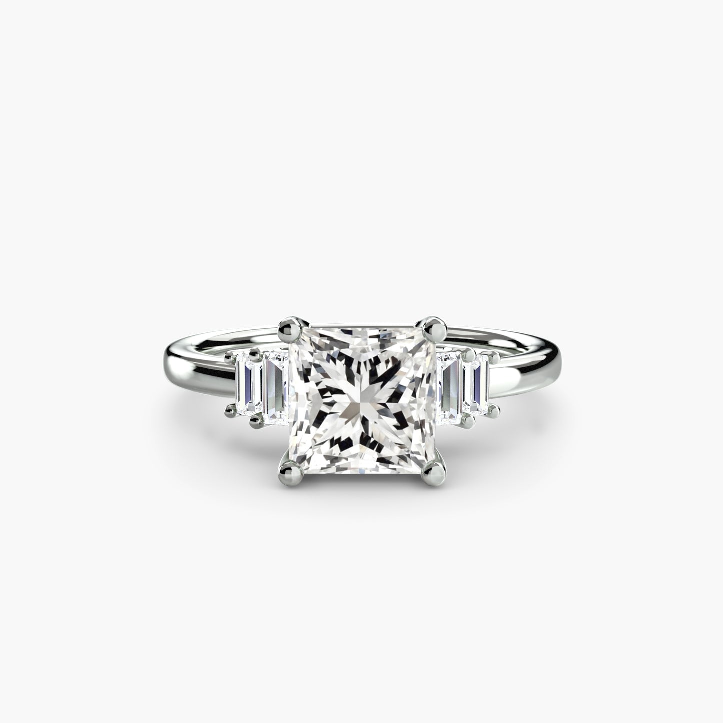 The "Gwendolyn" Solitaire with Baguette Accents