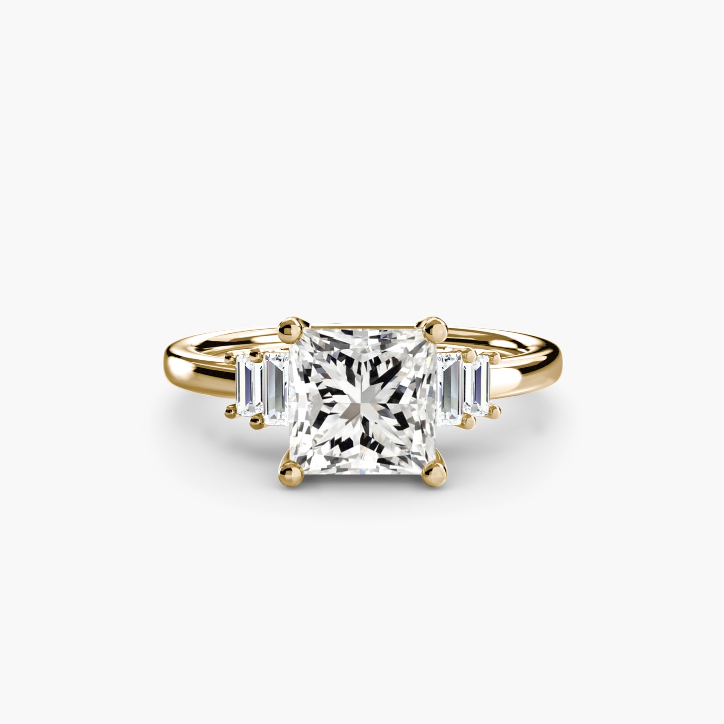 The "Gwendolyn" Solitaire with Baguette Accents