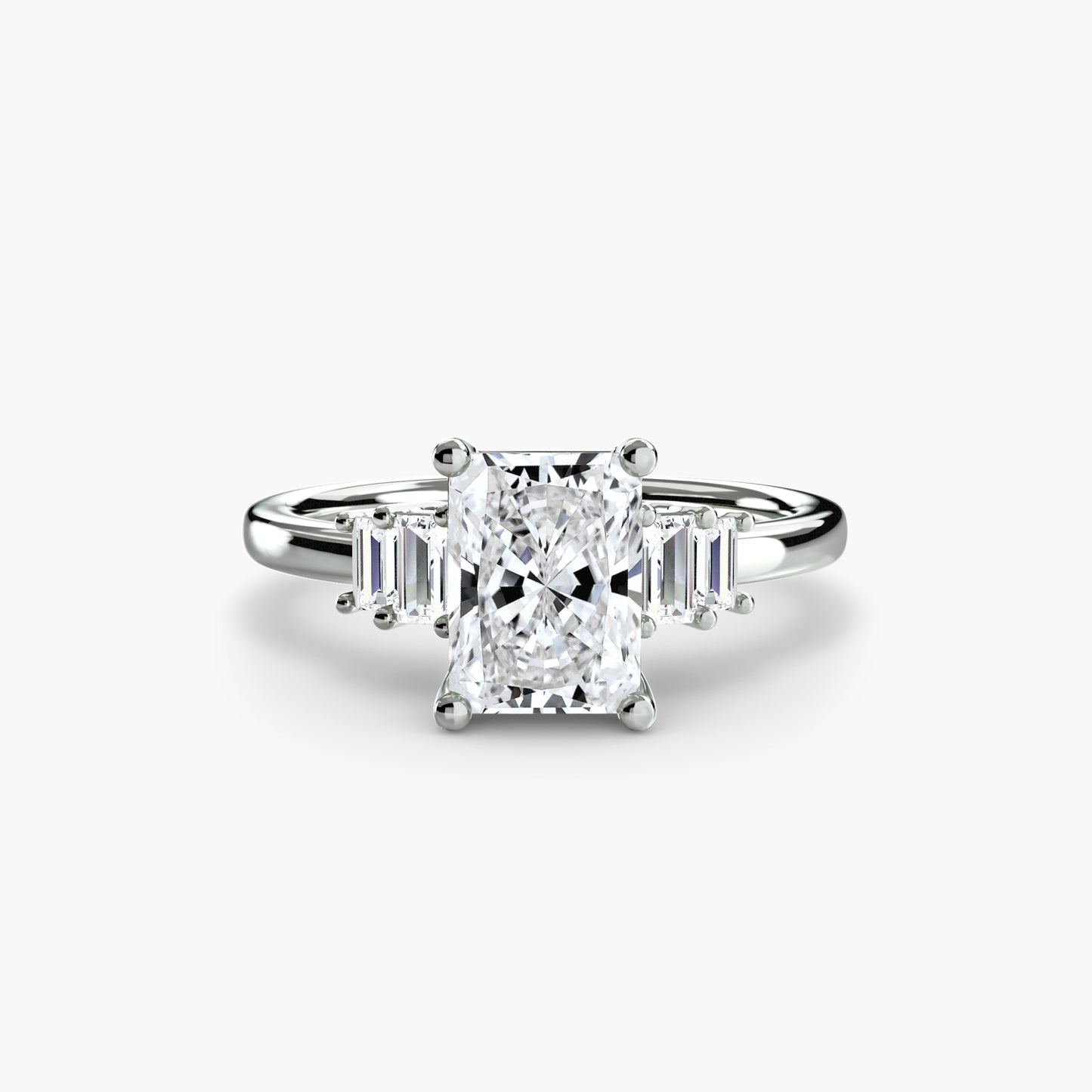 The "Gwendolyn" Solitaire with Baguette Accents
