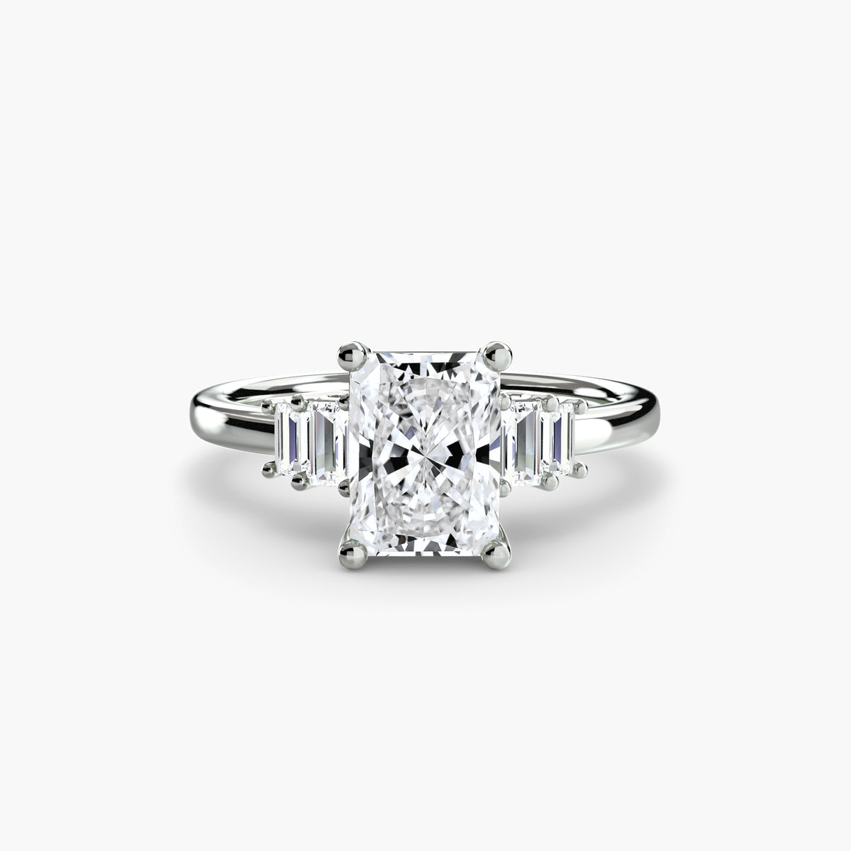 The "Gwendolyn" Solitaire with Baguette Accents