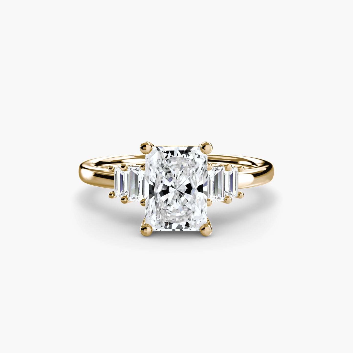 The "Gwendolyn" Solitaire with Baguette Accents