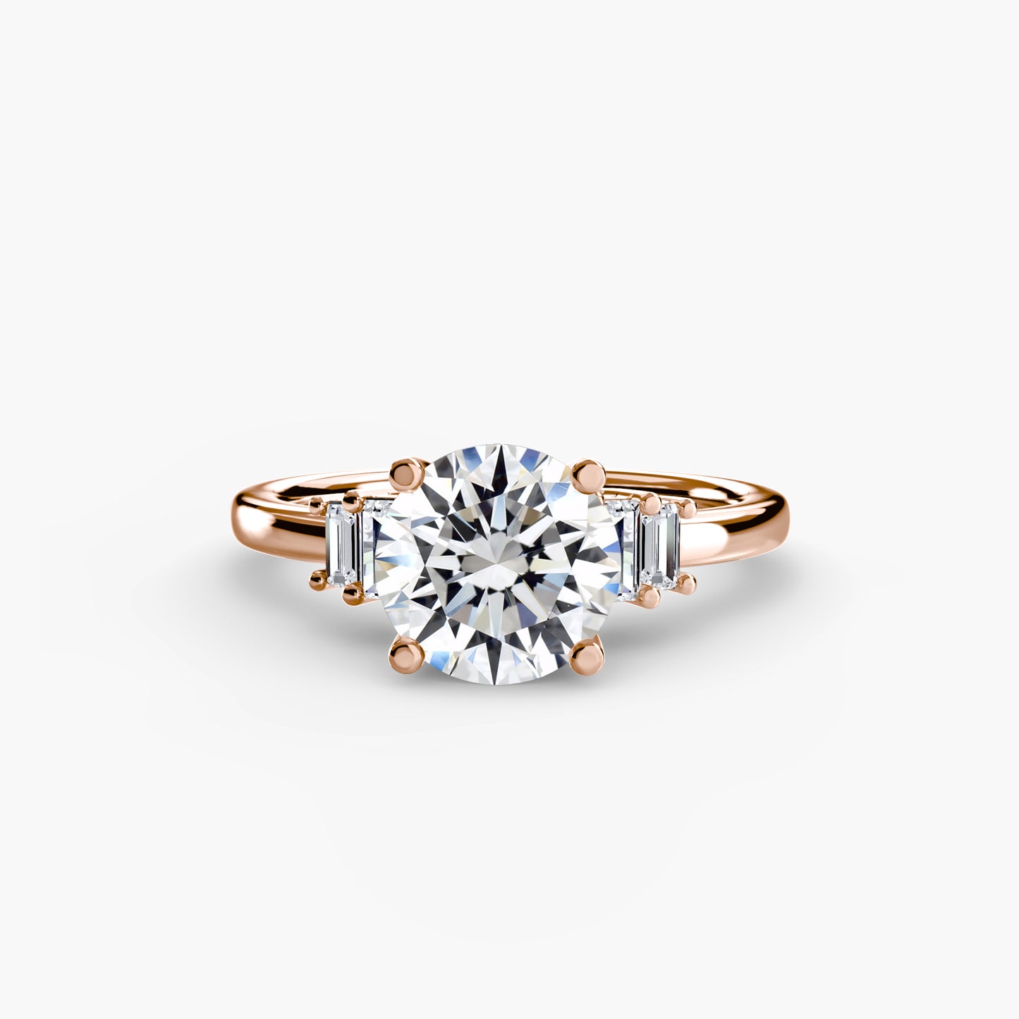 The "Gwendolyn" Solitaire with Baguette Accents