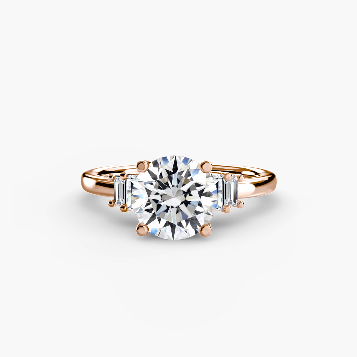 The "Gwendolyn" Solitaire with Baguette Accents