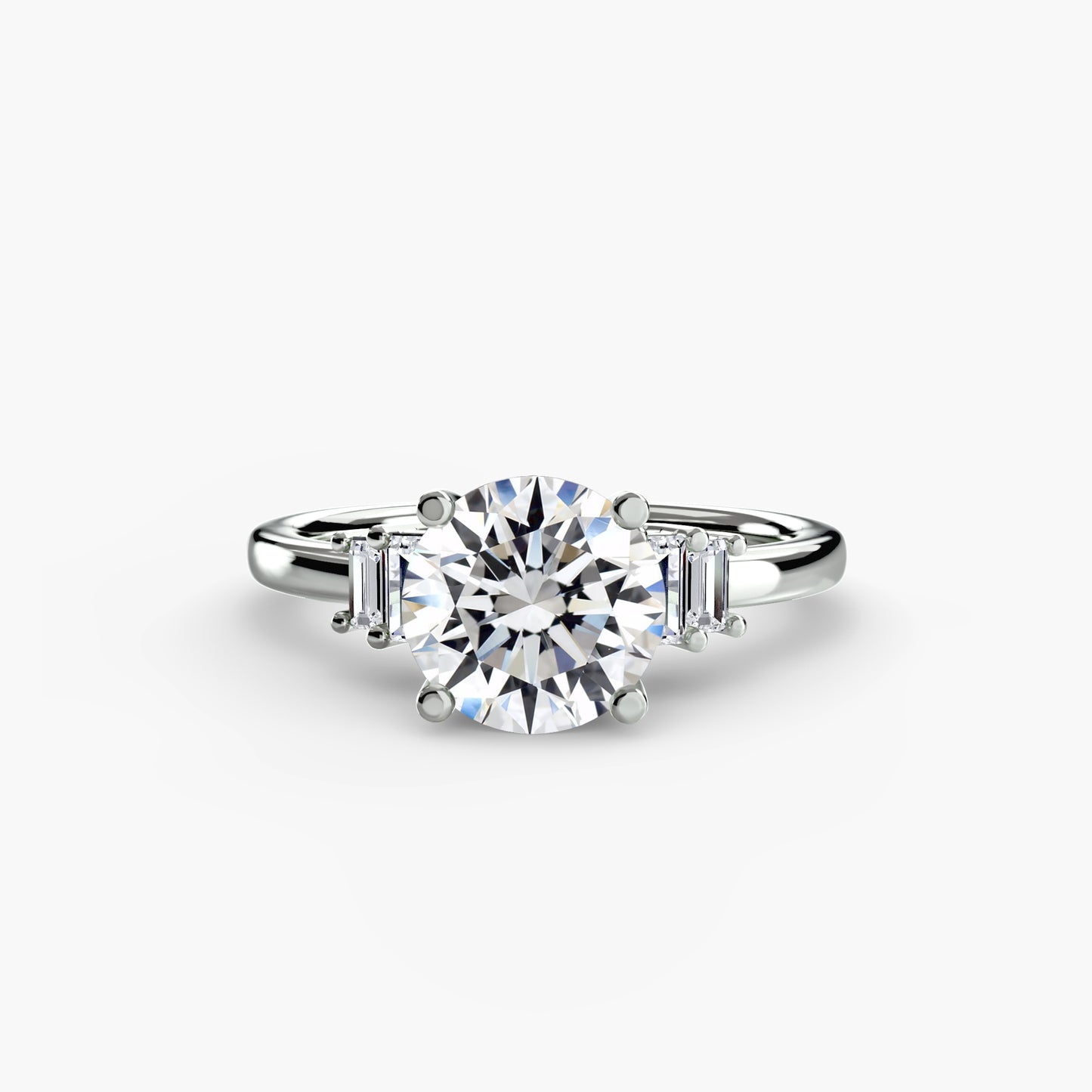 The "Gwendolyn" Solitaire with Baguette Accents
