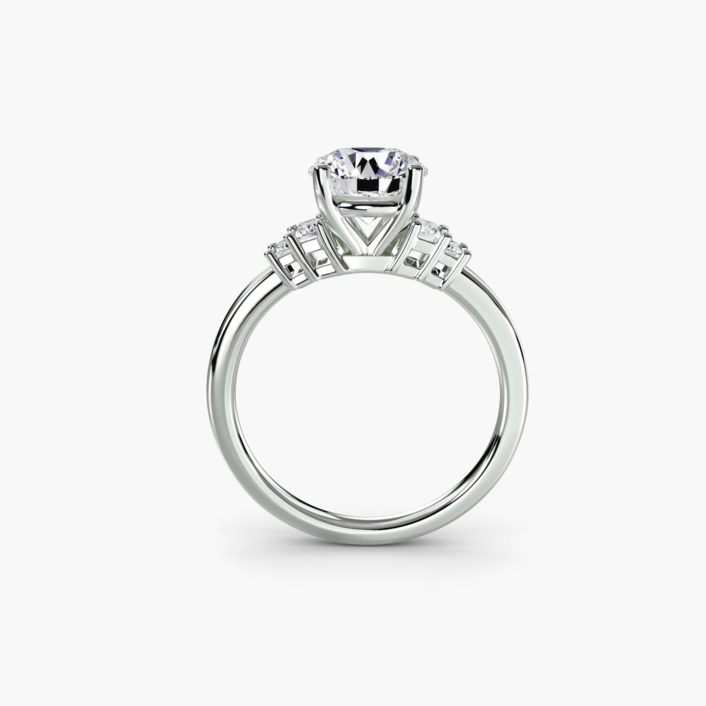 The "Gwendolyn" Solitaire with Baguette Accents