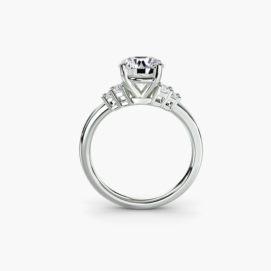 The "Gwendolyn" Solitaire with Baguette Accents