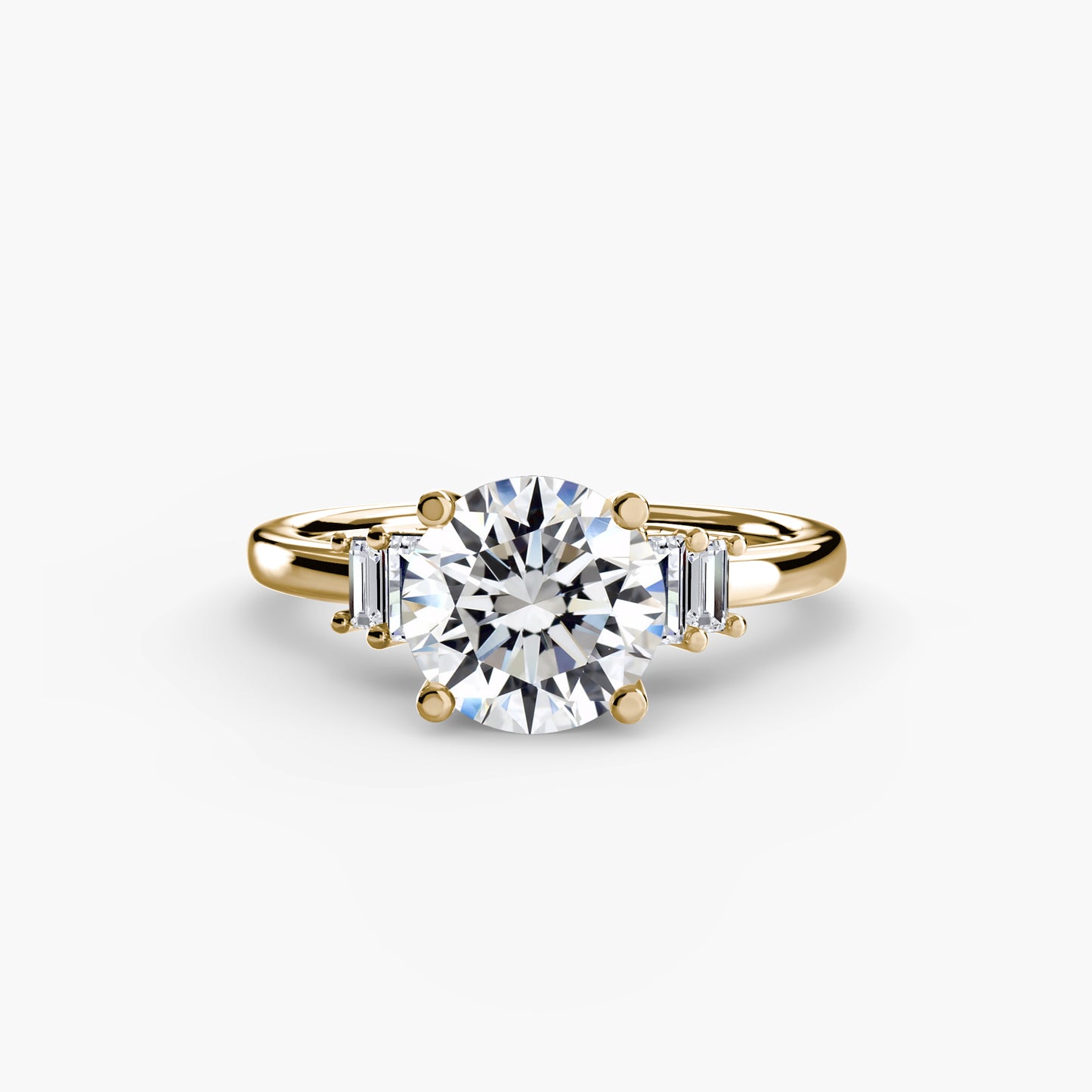 The "Gwendolyn" Solitaire with Baguette Accents