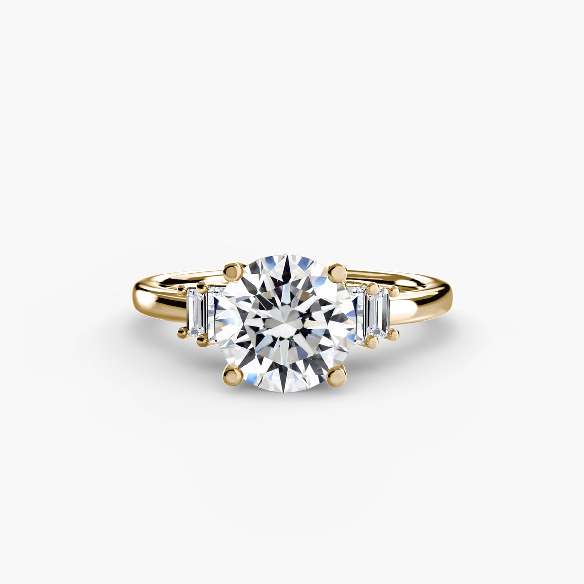 The "Gwendolyn" Solitaire with Baguette Accents