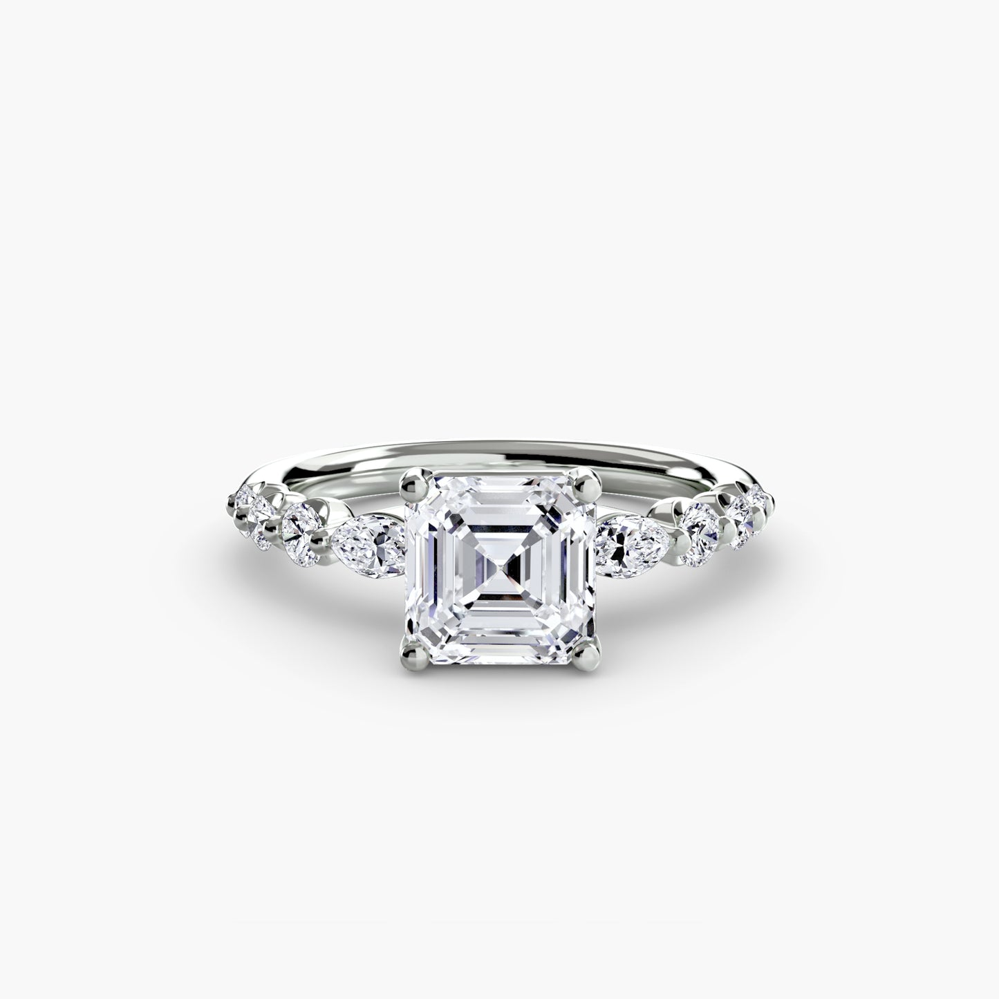 The "Jacqueline" Solitaire with Alternating Side Stones