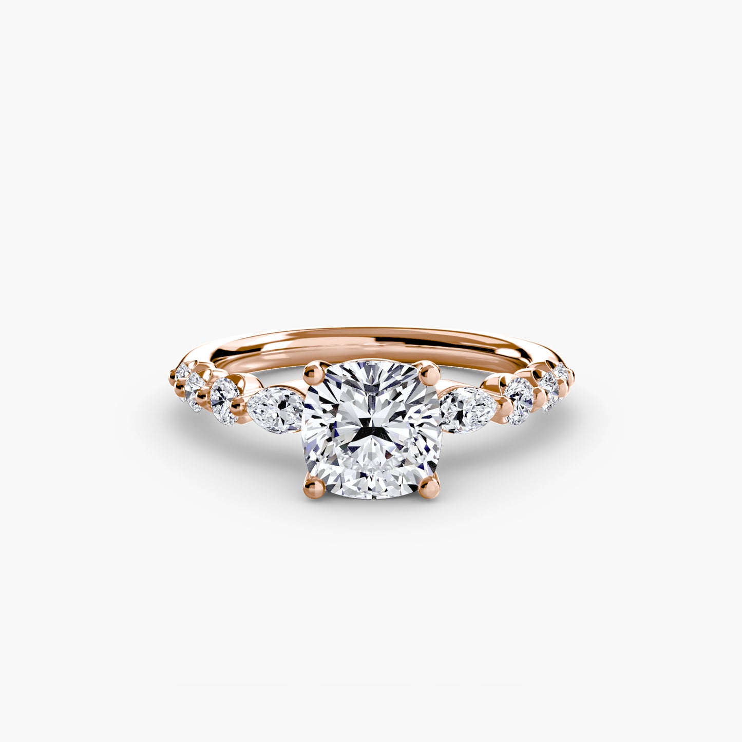 The "Jacqueline" Solitaire with Alternating Side Stones
