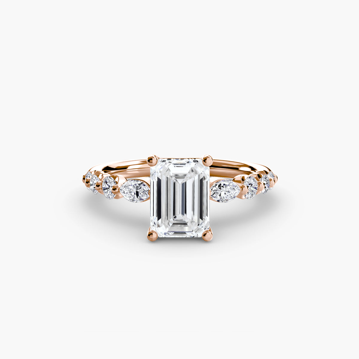 The "Jacqueline" Solitaire with Alternating Side Stones