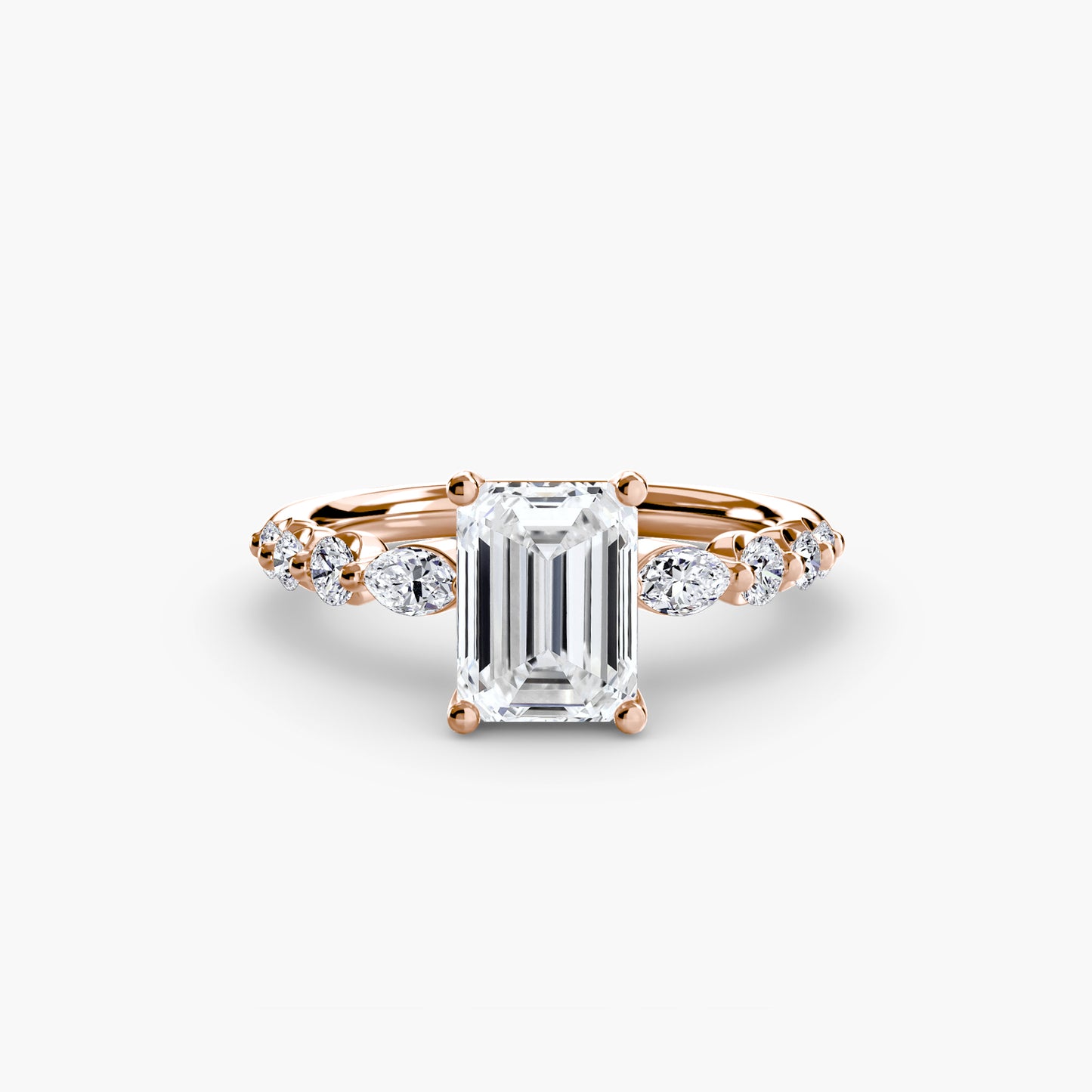 The "Jacqueline" Solitaire with Alternating Side Stones