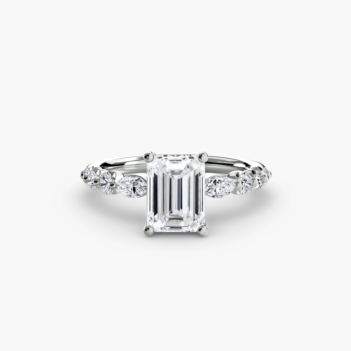 The "Jacqueline" Solitaire with Alternating Side Stones
