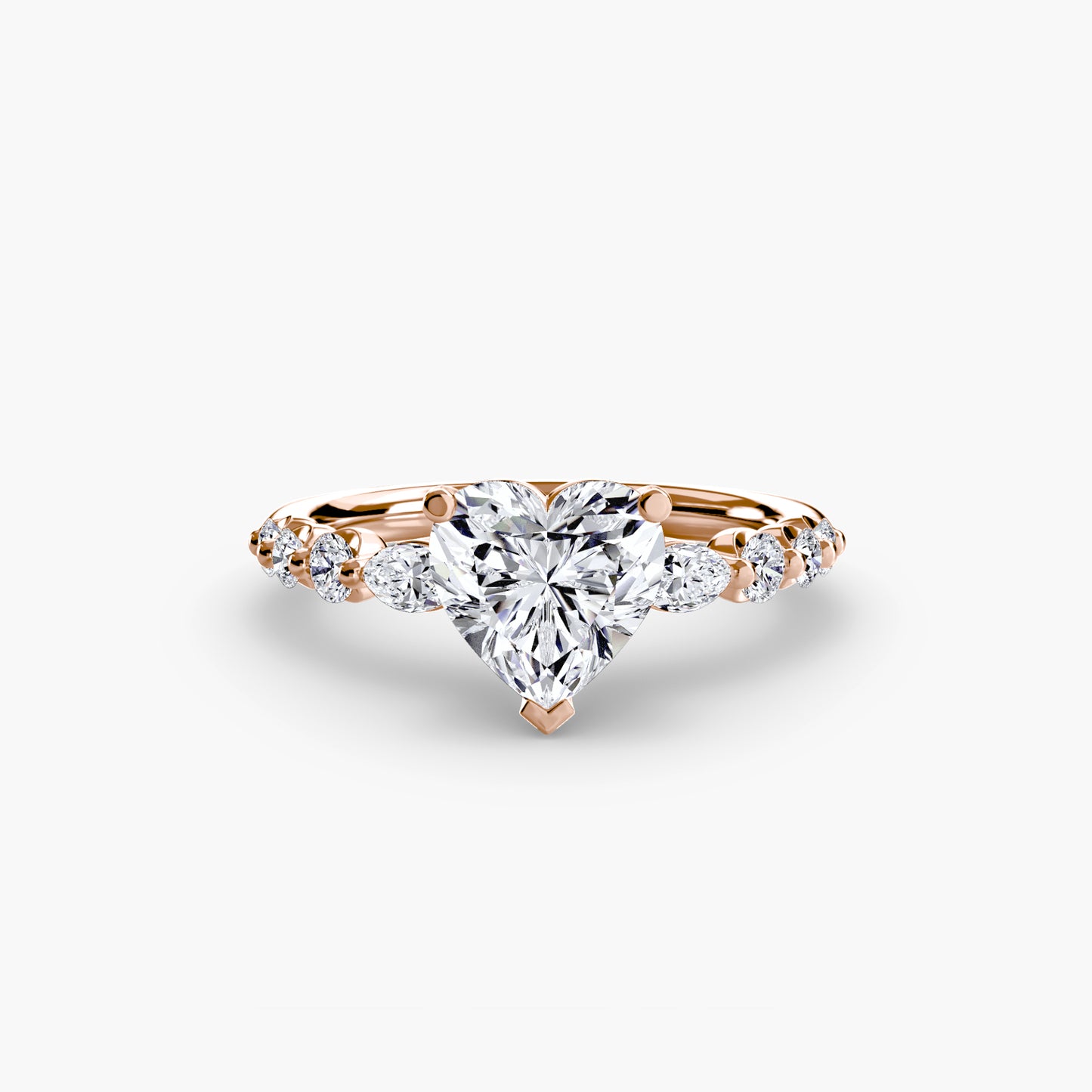 The "Jacqueline" Solitaire with Alternating Side Stones