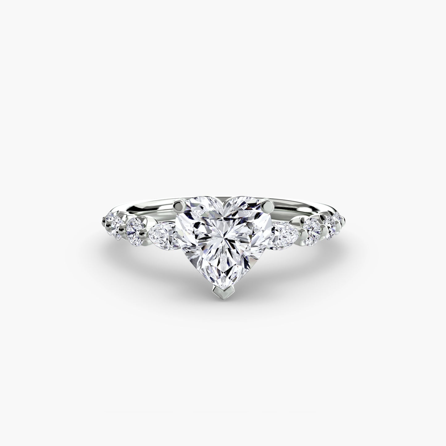 The "Jacqueline" Solitaire with Alternating Side Stones