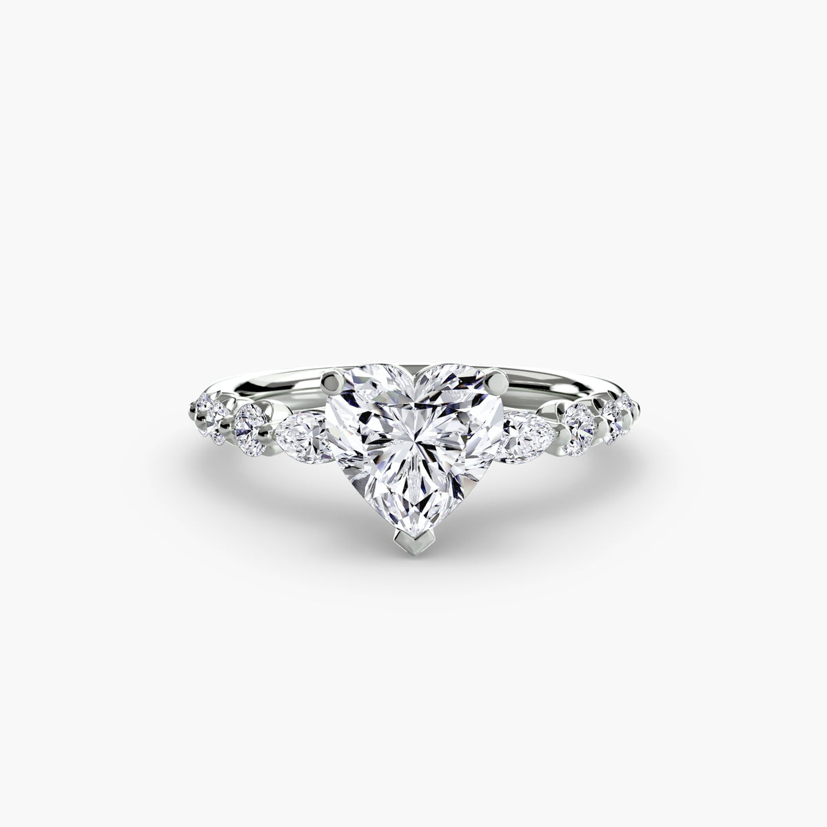 The "Jacqueline" Solitaire with Alternating Side Stones