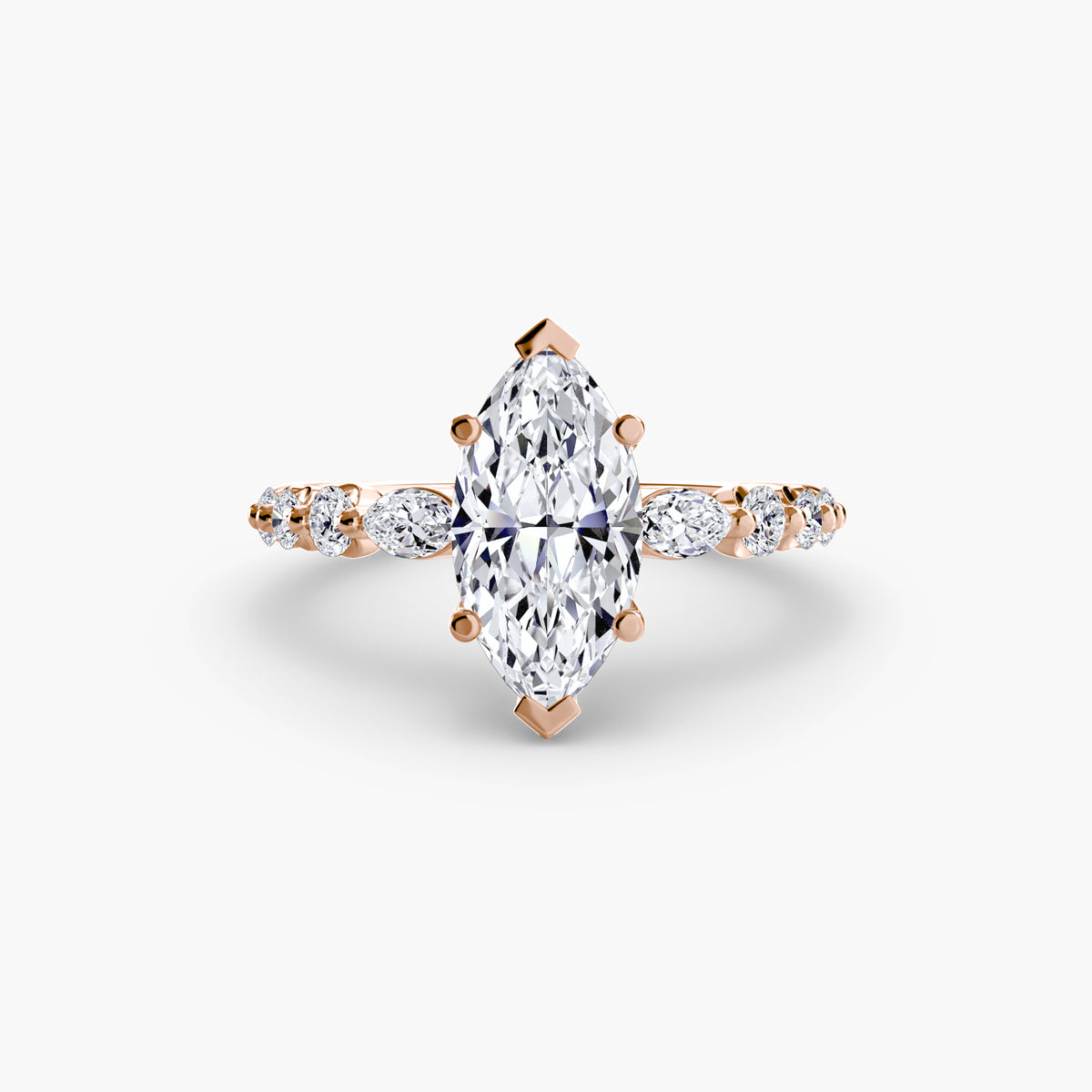 The "Jacqueline" Solitaire with Alternating Side Stones