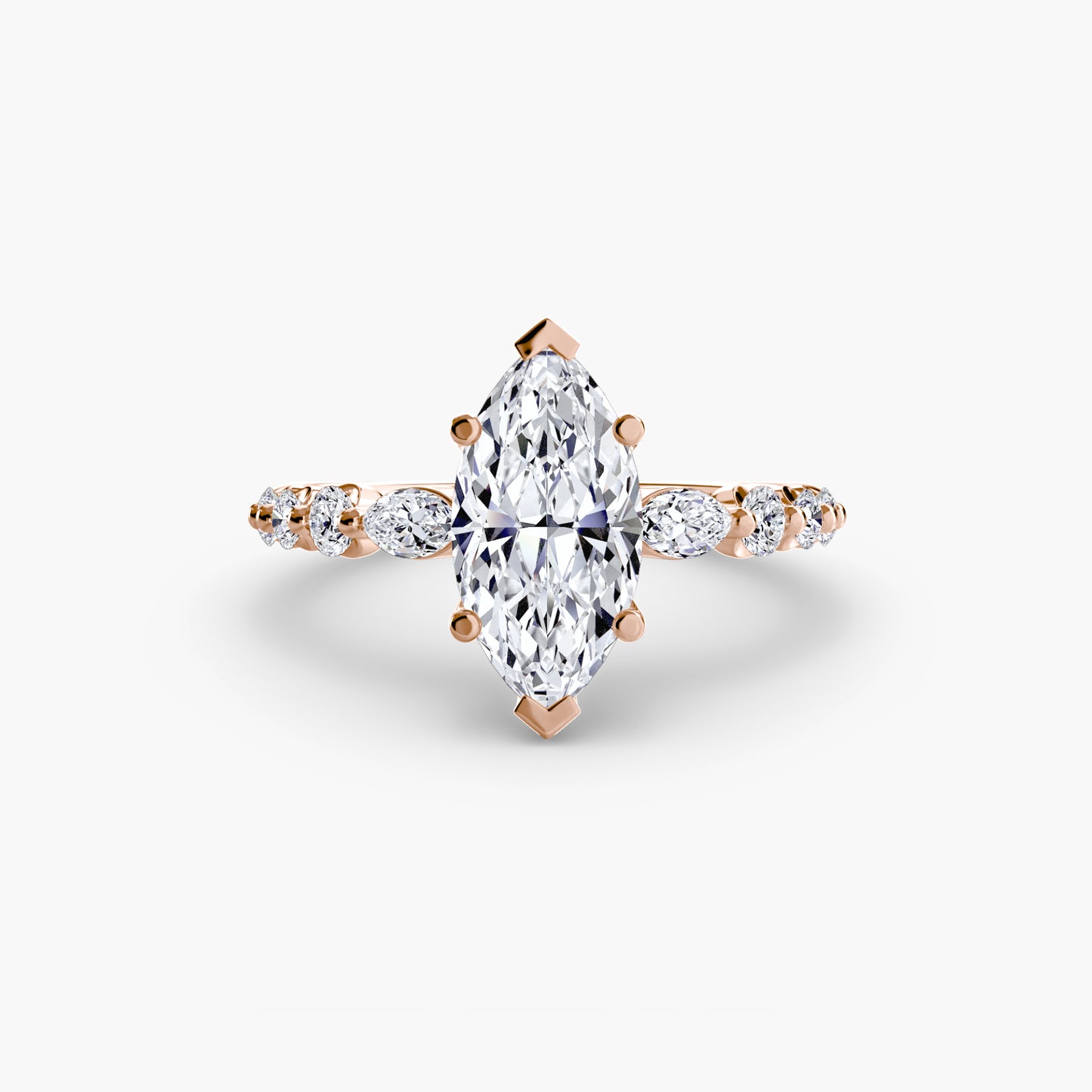 The "Jacqueline" Solitaire with Alternating Side Stones