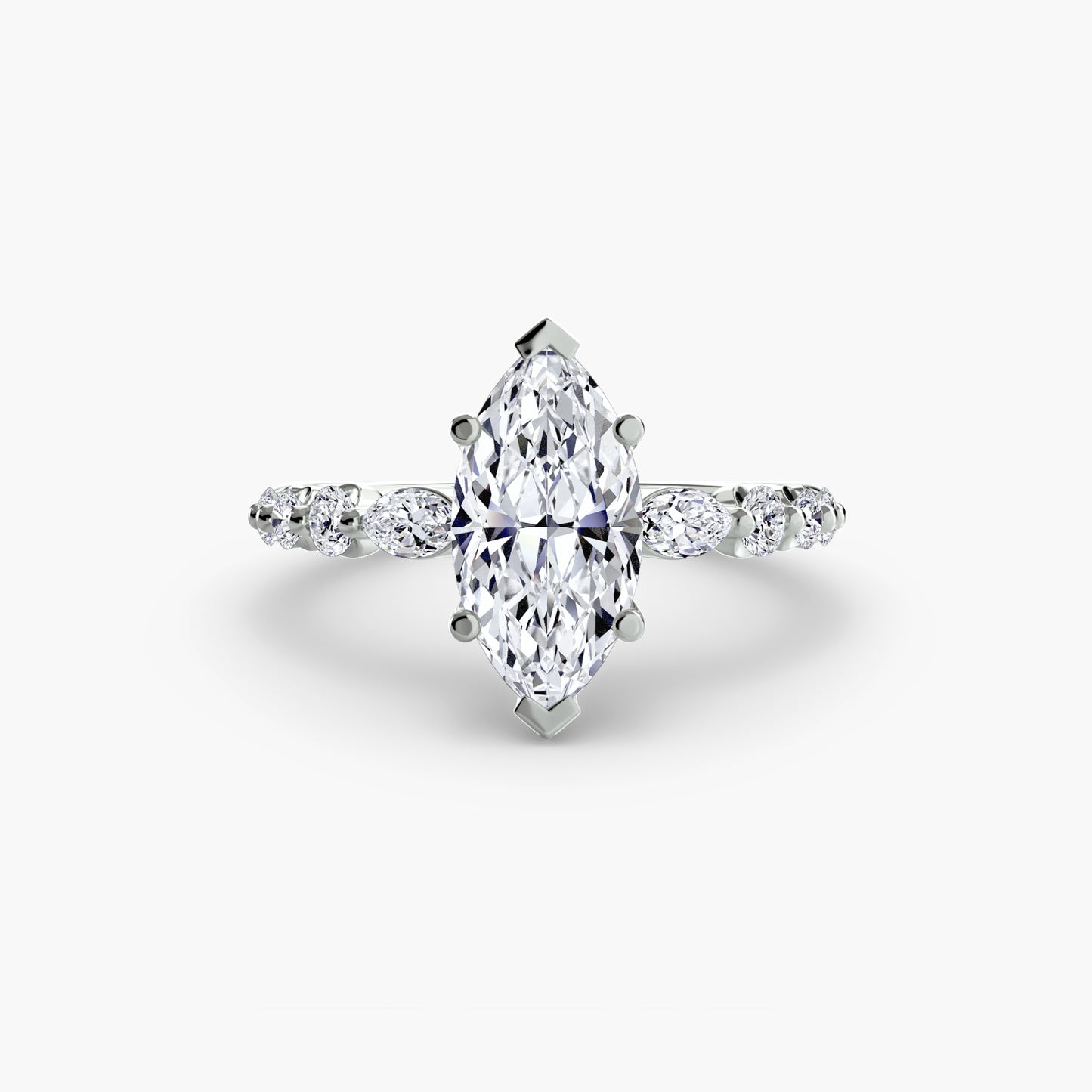 The "Jacqueline" Solitaire with Alternating Side Stones