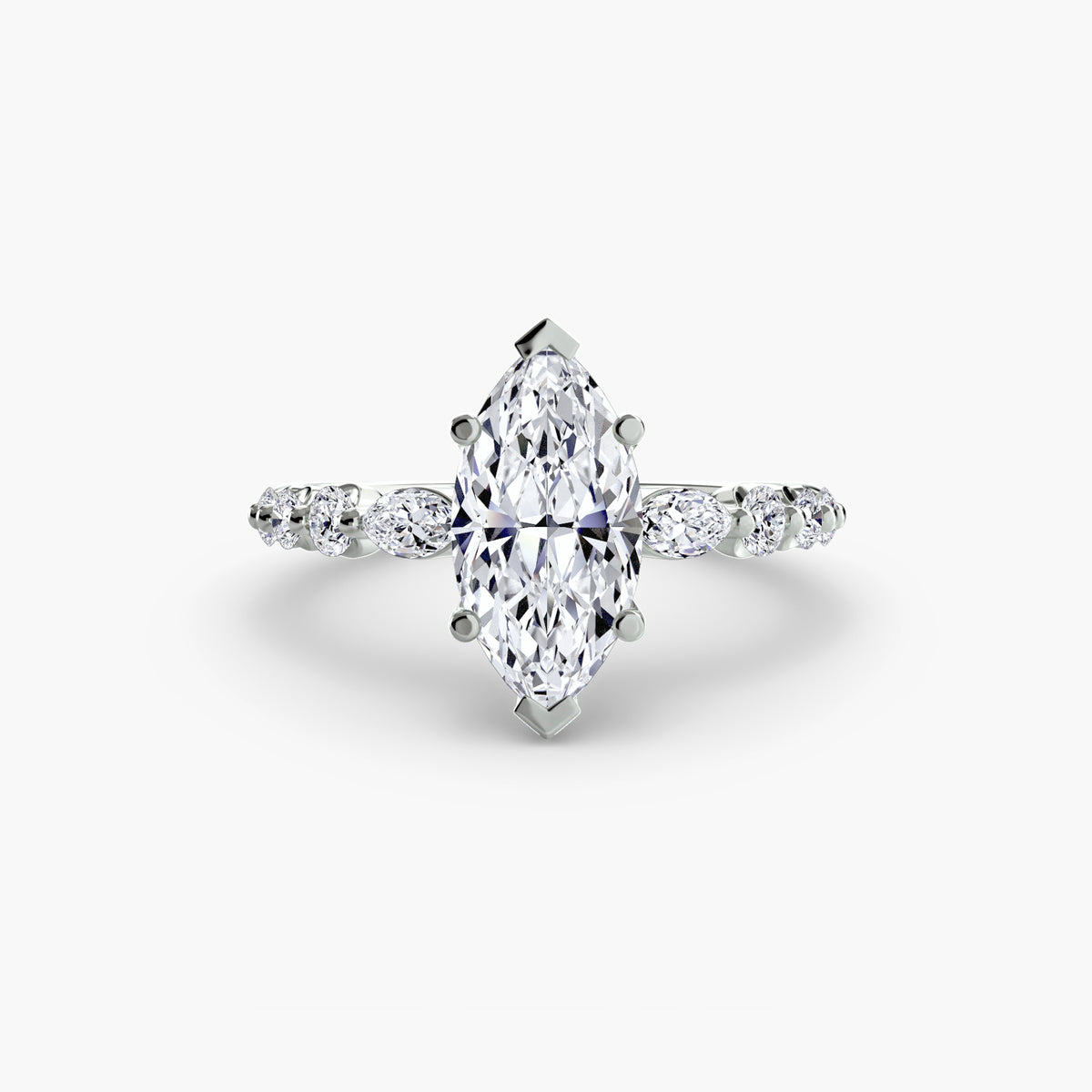 The "Jacqueline" Solitaire with Alternating Side Stones