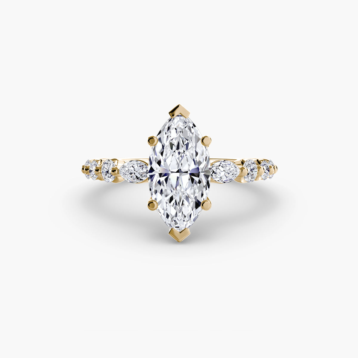 The "Jacqueline" Solitaire with Alternating Side Stones