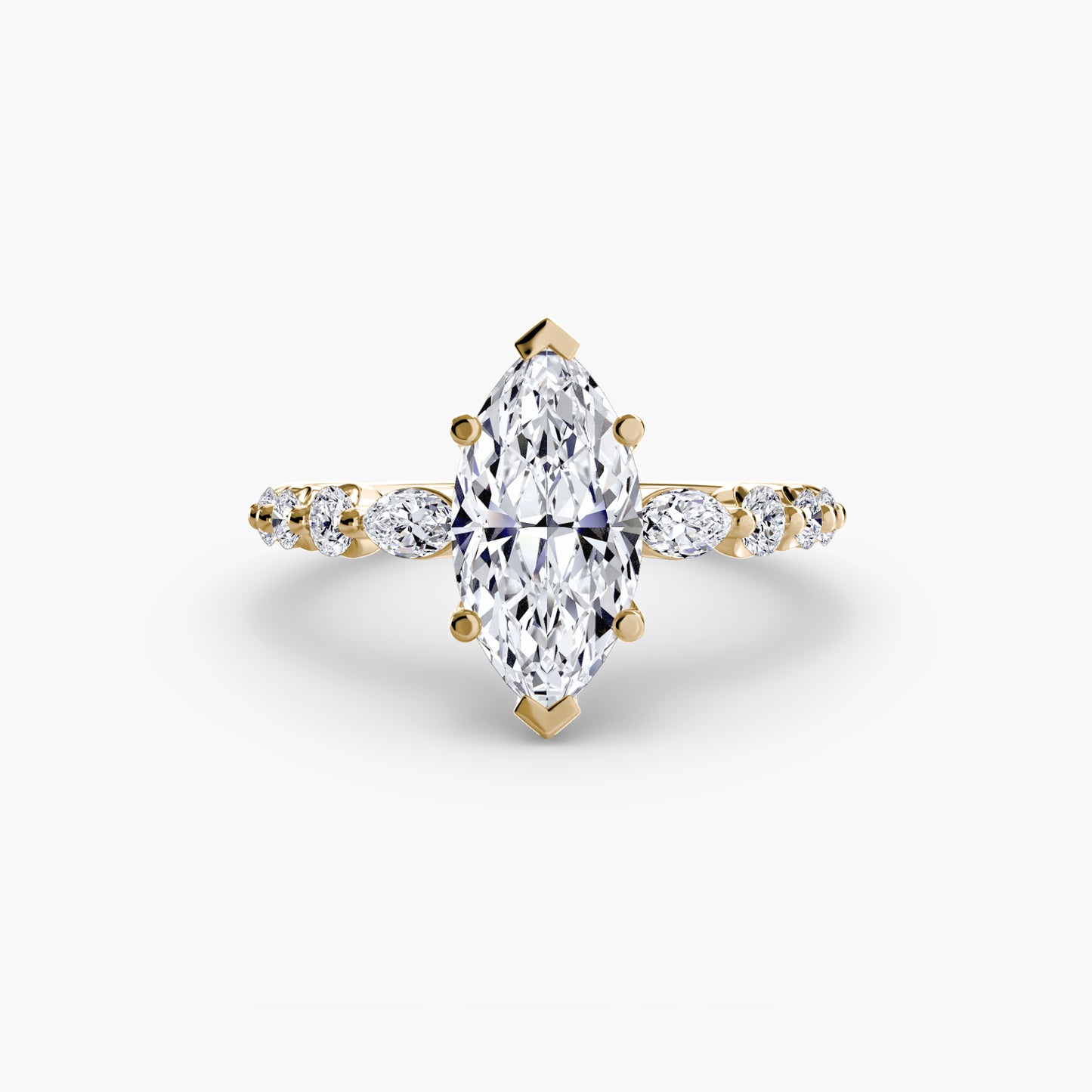 The "Jacqueline" Solitaire with Alternating Side Stones