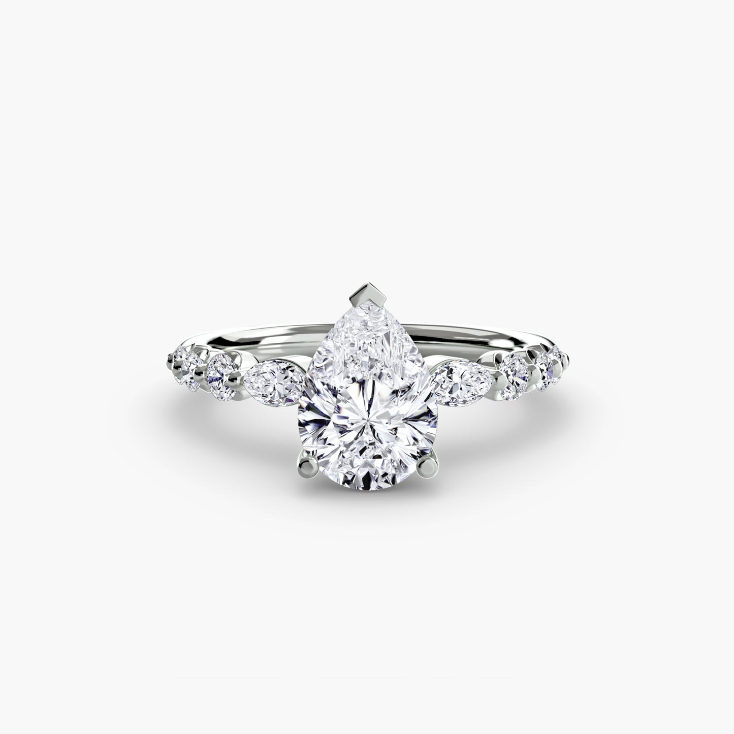 The "Jacqueline" Solitaire with Alternating Side Stones