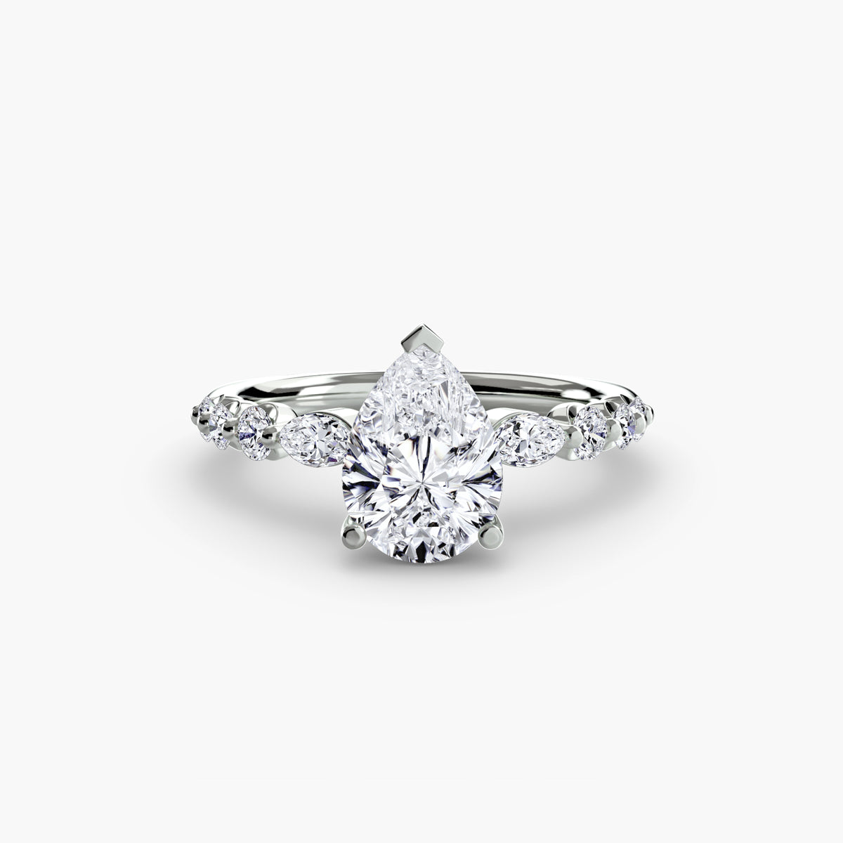 The "Jacqueline" Solitaire with Alternating Side Stones