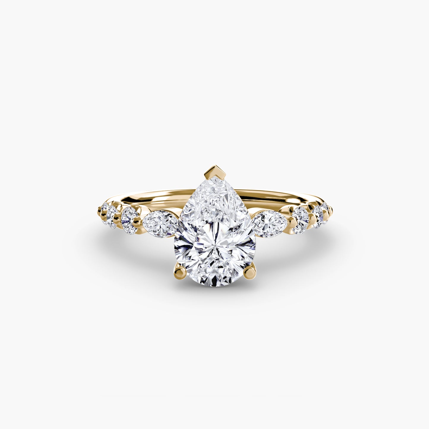 The "Jacqueline" Solitaire with Alternating Side Stones