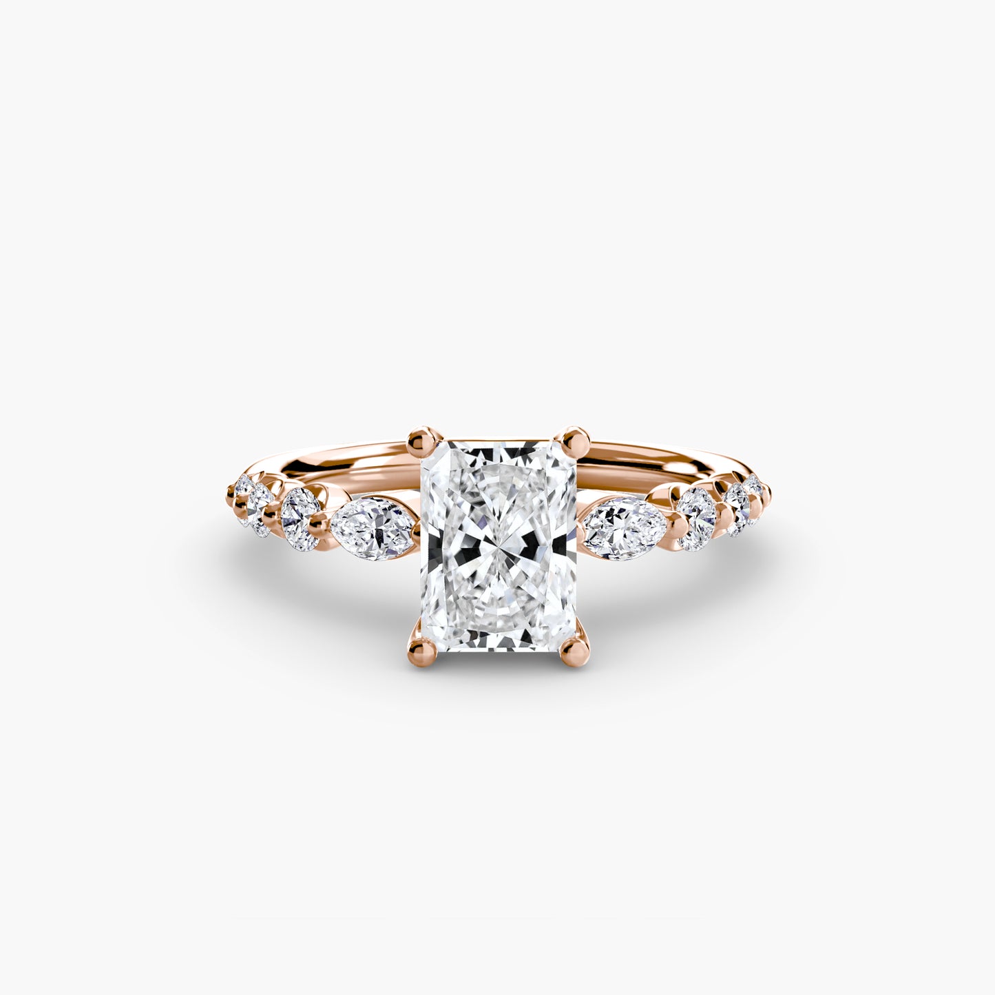 The "Jacqueline" Solitaire with Alternating Side Stones