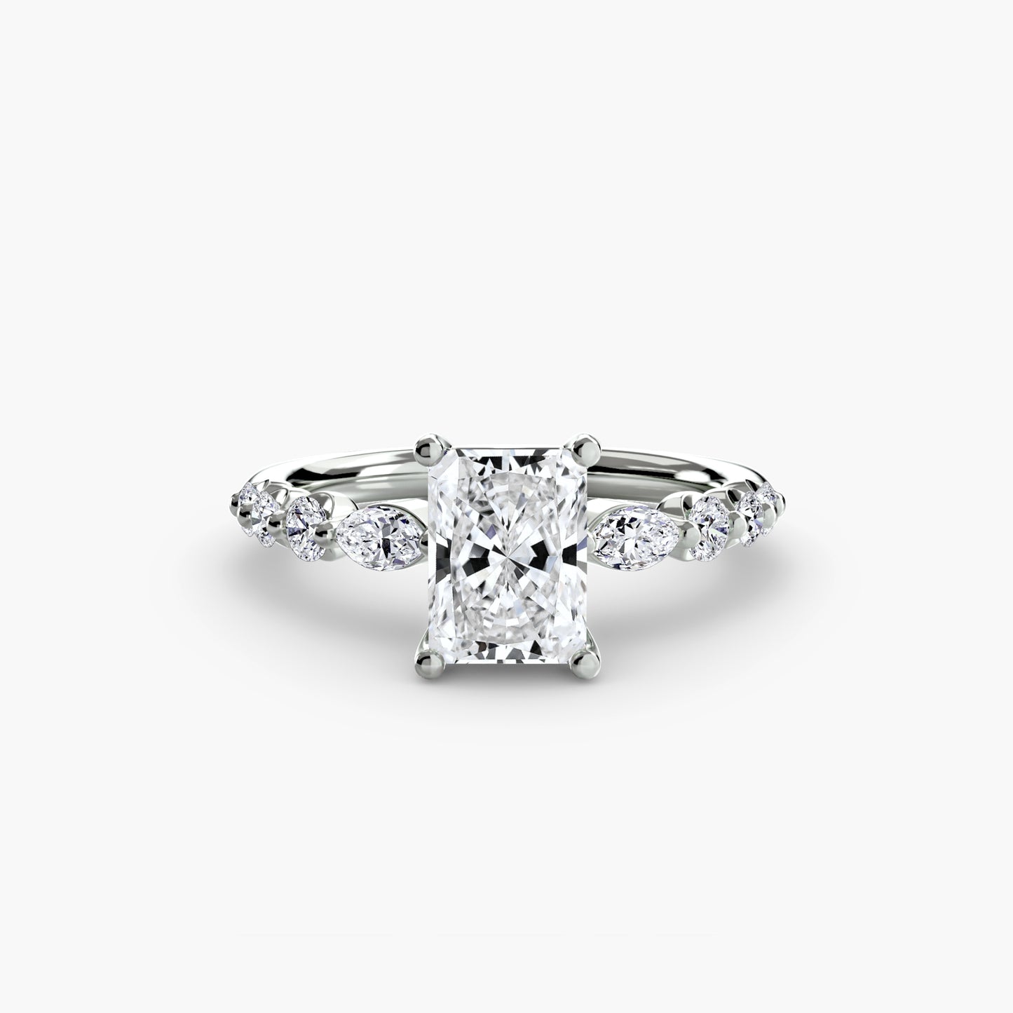The "Jacqueline" Solitaire with Alternating Side Stones