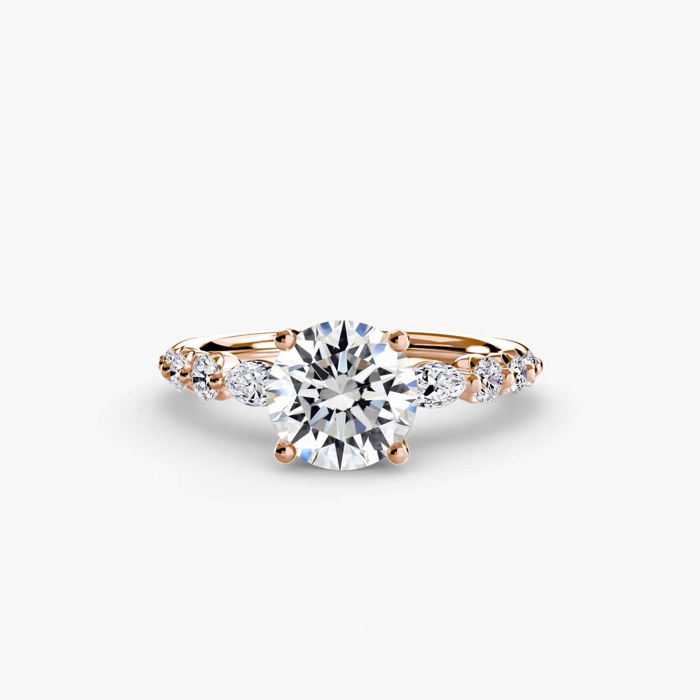 The "Jacqueline" Solitaire with Alternating Side Stones
