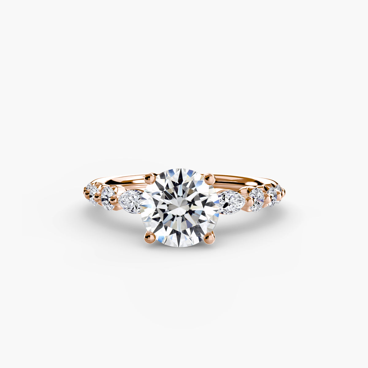 The "Jacqueline" Solitaire with Alternating Side Stones