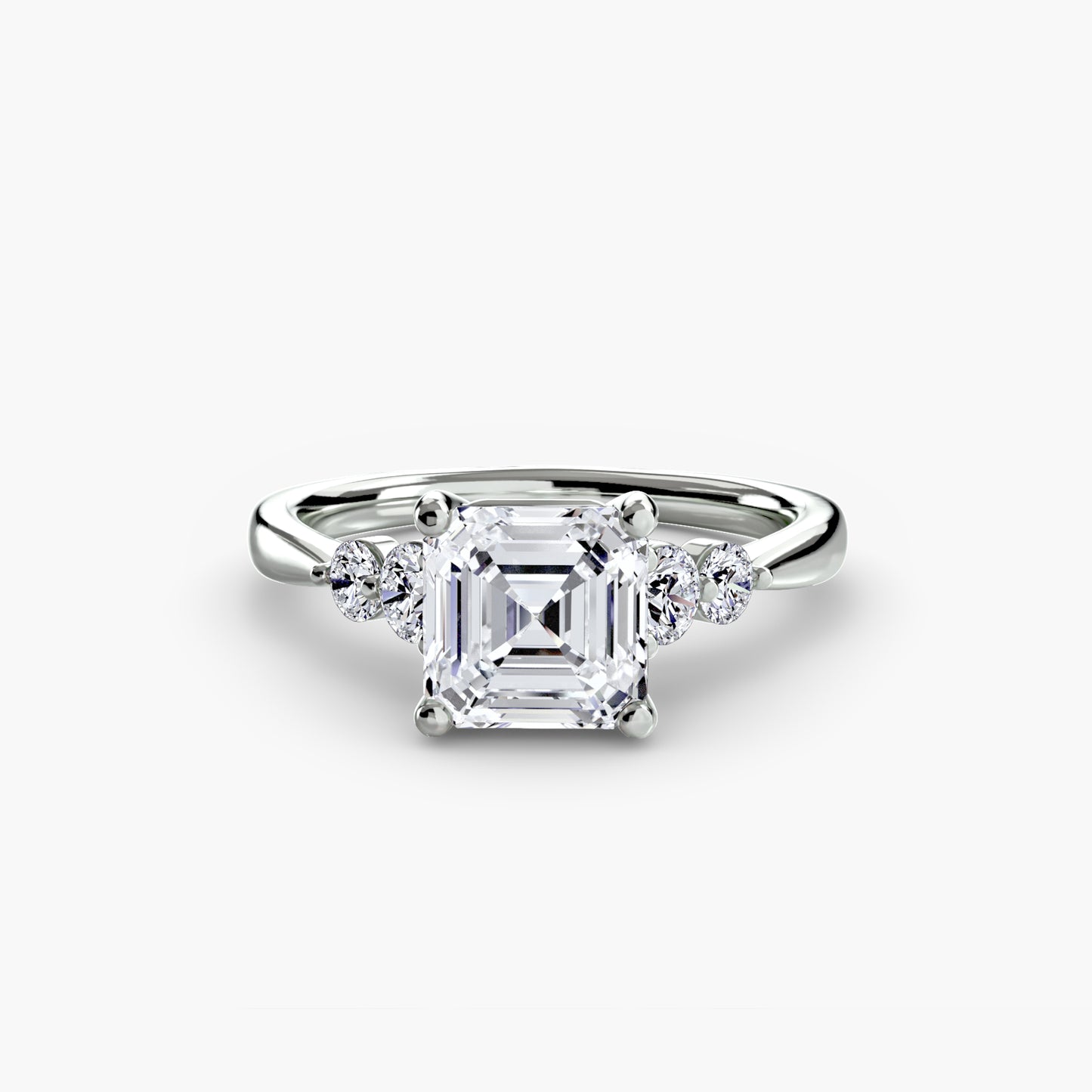 The "Simone" Solitaire with Cathedral Accents