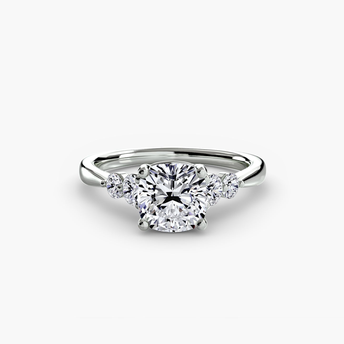 The "Simone" Solitaire with Cathedral Accents