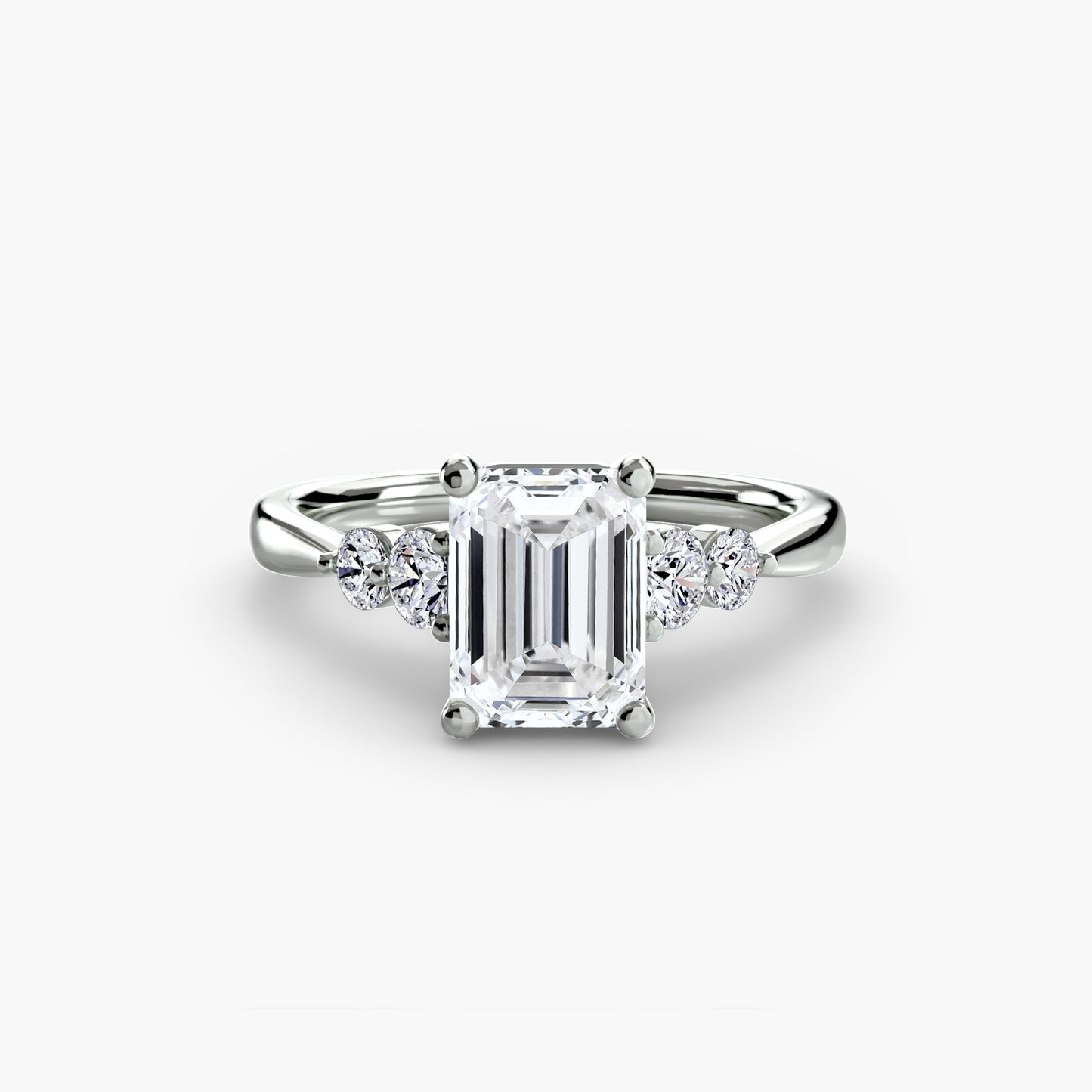 The "Simone" Solitaire with Cathedral Accents
